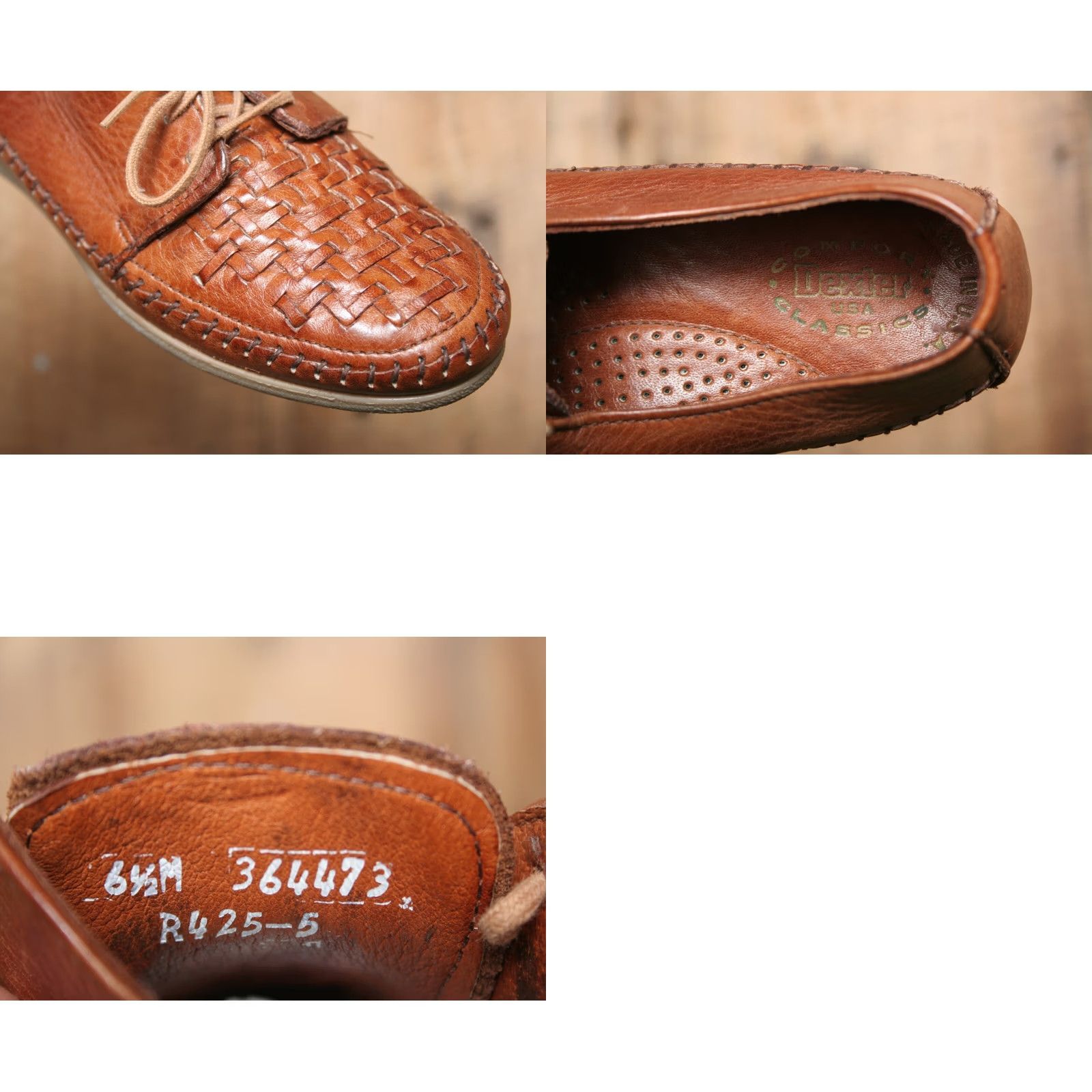 Vintage VINTAGE Dexter Classics Woven Brown Leather Lace Up Huaraches Women's 6.5 M Oxford Shoe Mens Womens Girls Boys Size US 7 / IT 37 - 8 Thumbnail