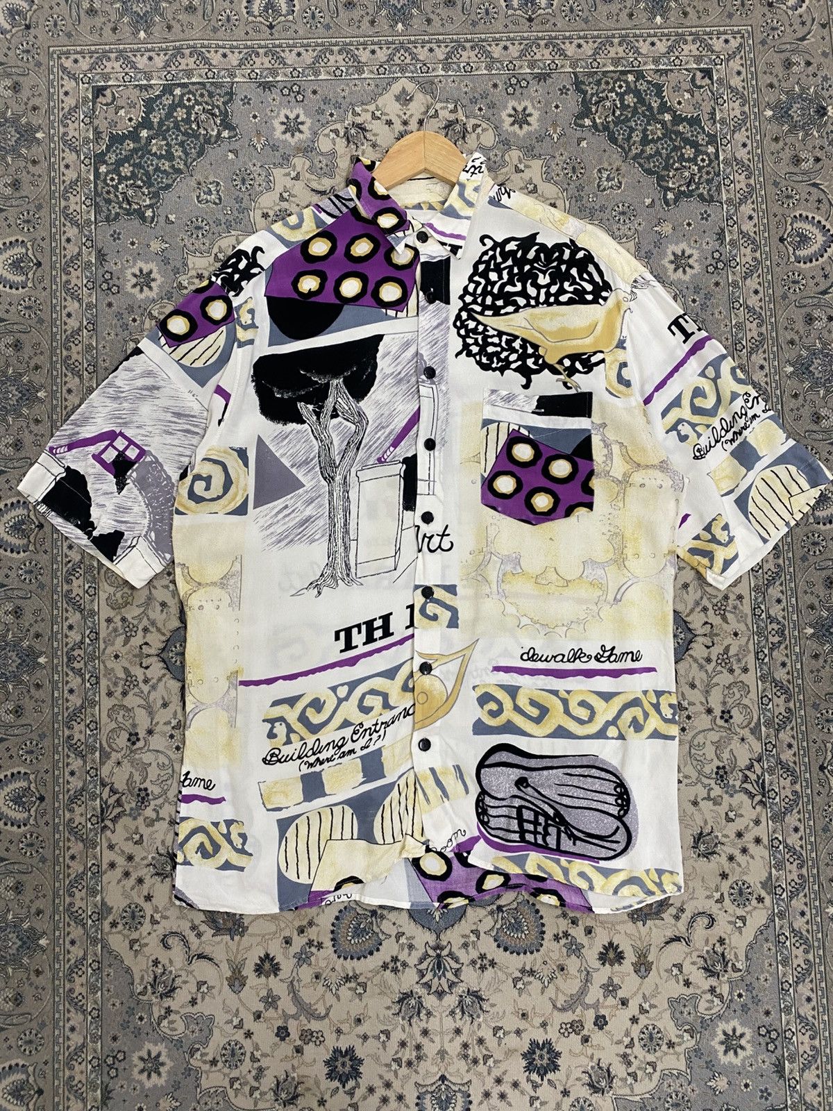 Enrico Coveri ENRICO PANTONI ITALY ART DESIGNER SHORTSLEEVE SHIRT Size US XL / EU 56 / 4 - 1 Thumbnail