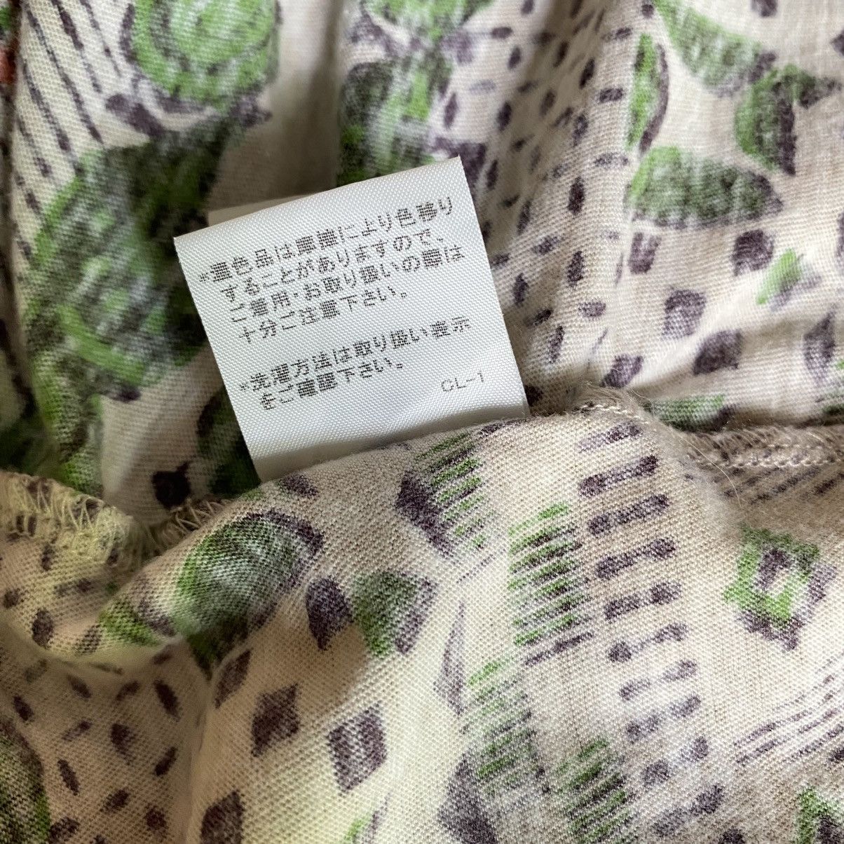 Issey Miyake Plantation White Stretch Tee with Brown & Green Print Size M / US 6-8 / IT 42-44 - 15 Thumbnail