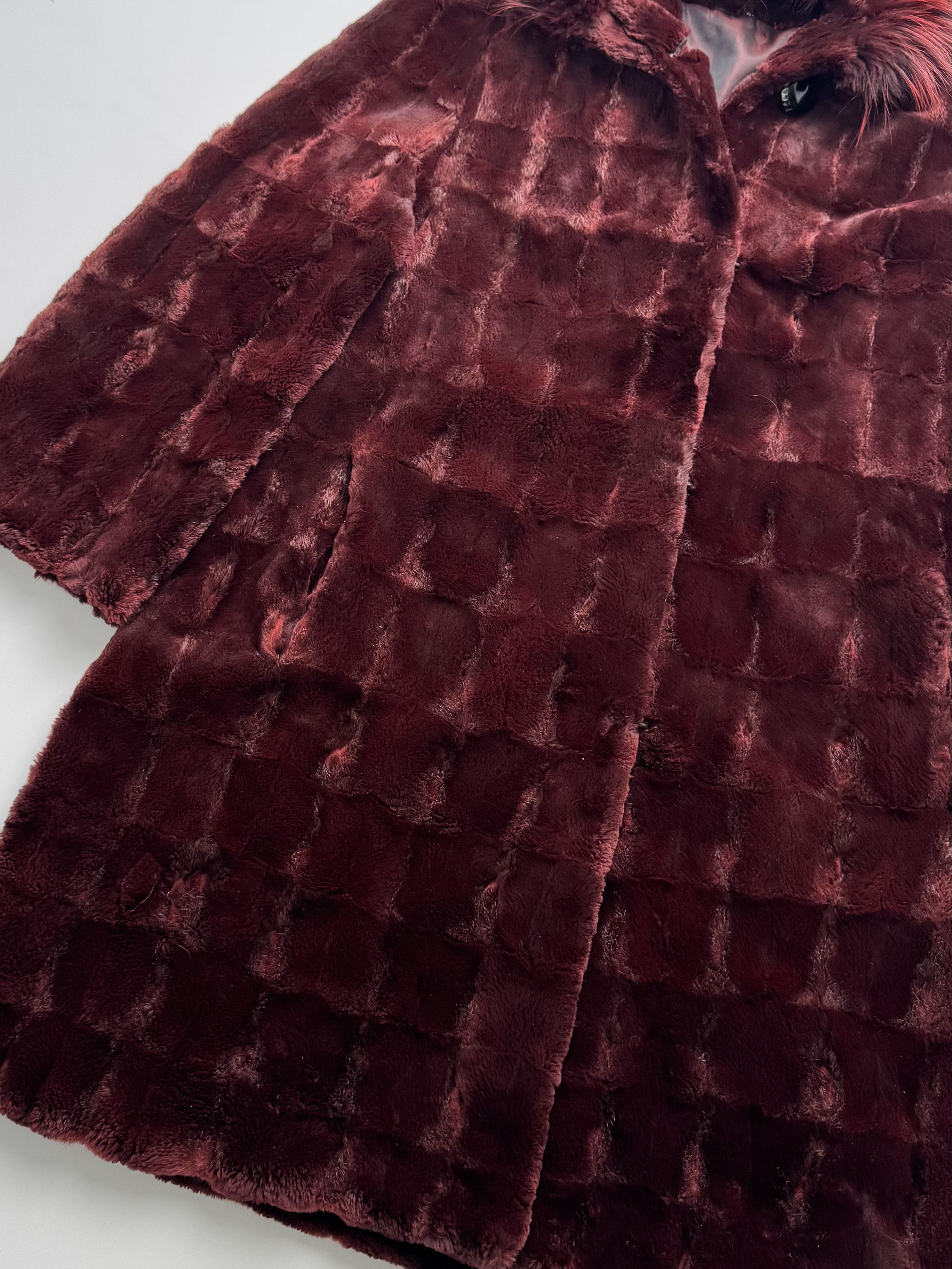 Vintage Vintage Real Fur Coat With Hood B8(V414)E2 Size M / US 6-8 / IT 42-44 - 3 Thumbnail
