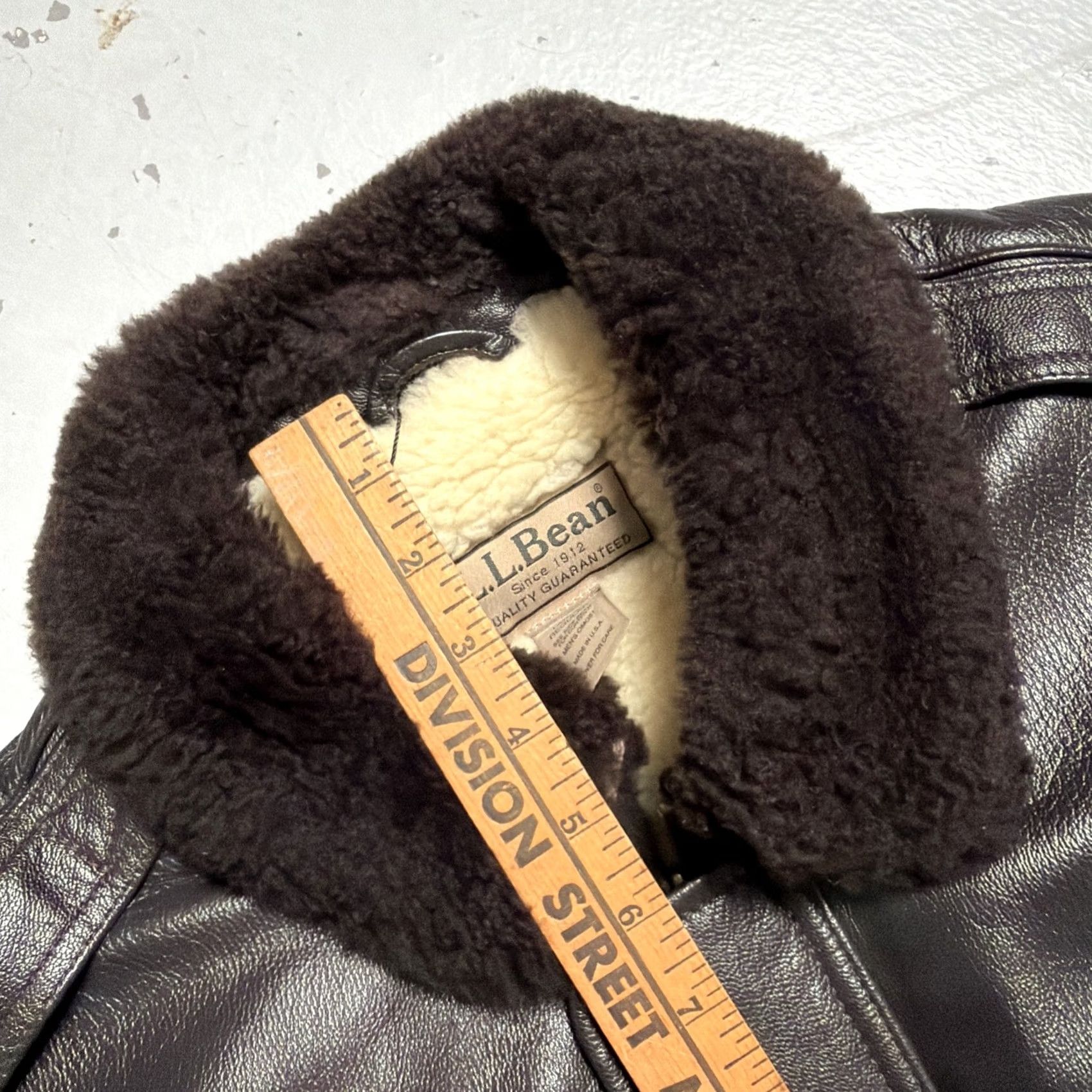 Vintage LL Bean G-1 Goatskin Leather Military Bomber Flight Wool Jacket Made USA L EUC - Brown Size US L / EU 52-54 / 3 - 5 Thumbnail