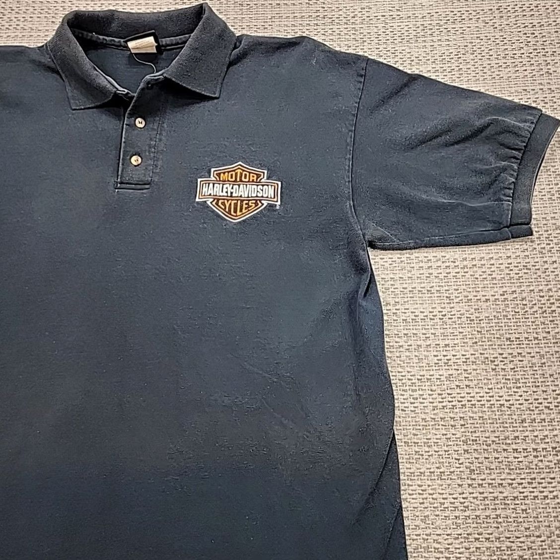 Harley Davidson VINTAGE Harley-Davidson Polo Shirt Mens L Black Motorcycle Short Sleeve Harbor City CA Polo Shirt T-Shirt Harley-Davidson Mens Logo City USA 2000s Size US L / EU 52-54 / 3 - 4 Thumbnail