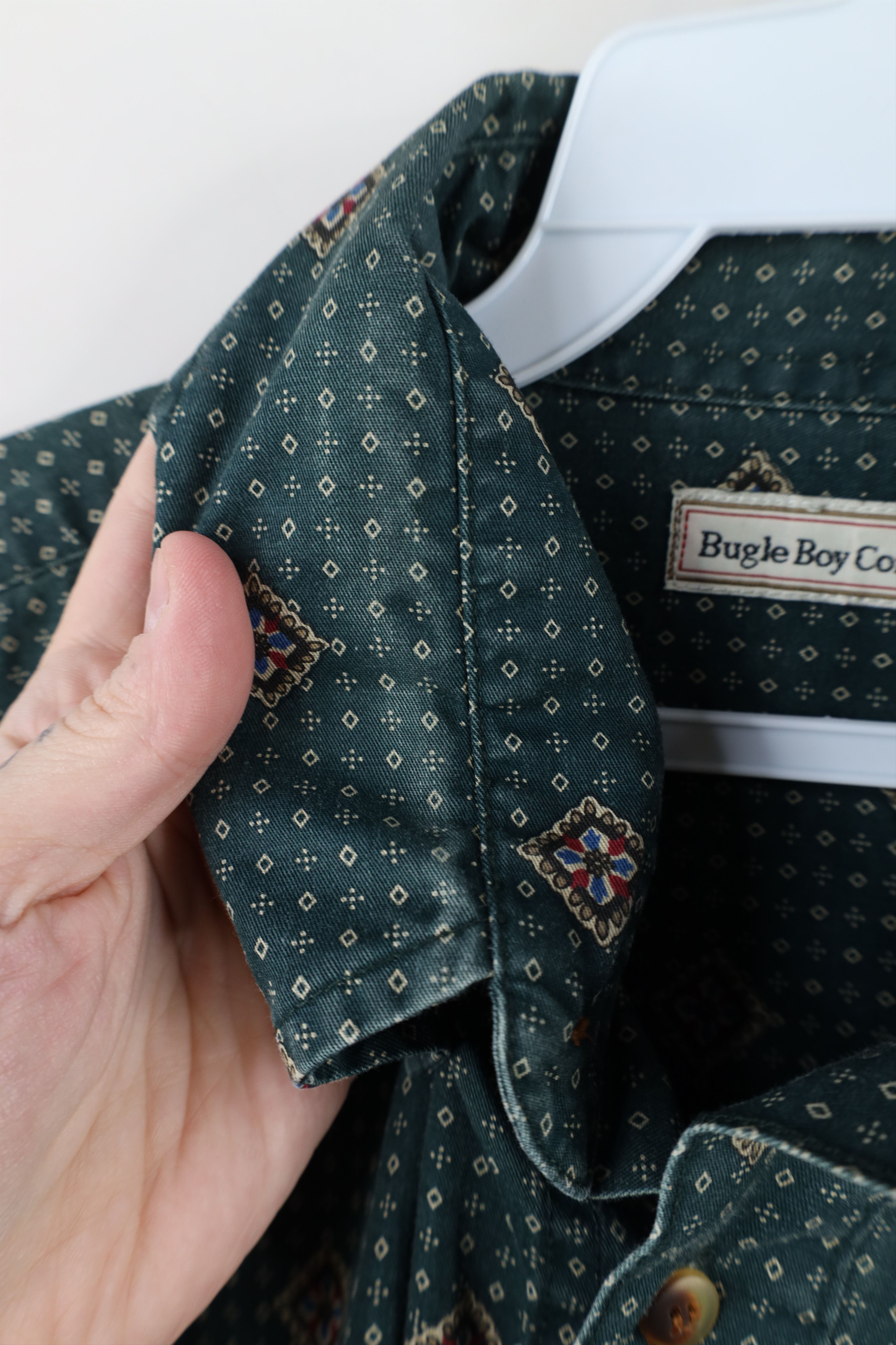 Vintage Vintage 90s Streetwear Geometric Collared Button Down Shirt Size US L / EU 52-54 / 3 - 9 Thumbnail
