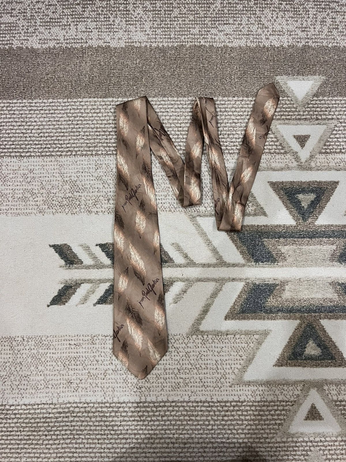 Jean Paul Gaultier Jean Paul Gaultier Spell Out Silk Tie Size ONE SIZE - 2 Thumbnail