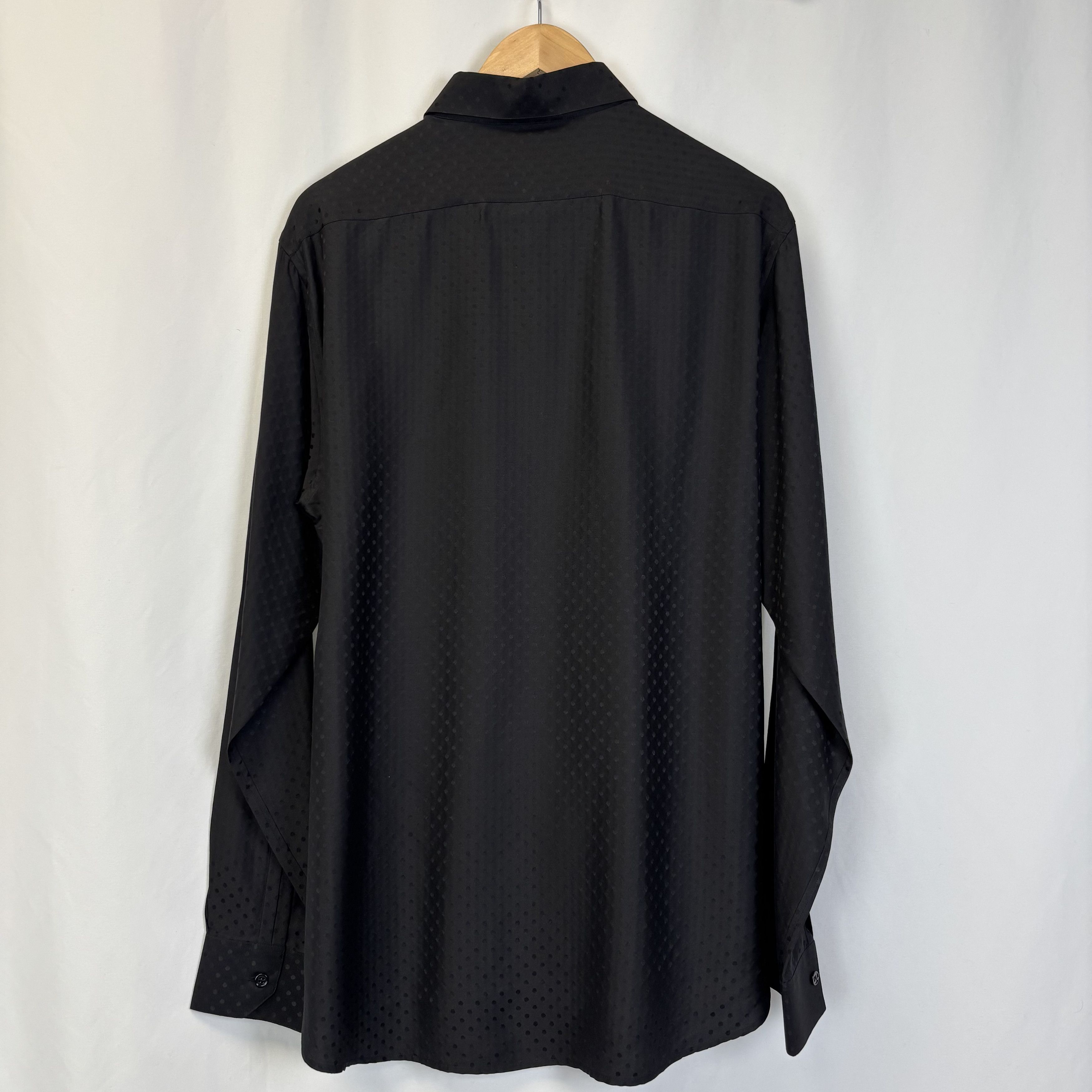 Saint Laurent Paris Saint Laurent Black Silk Dot Shirt Size US XL / EU 56 / 4 - 3 Thumbnail