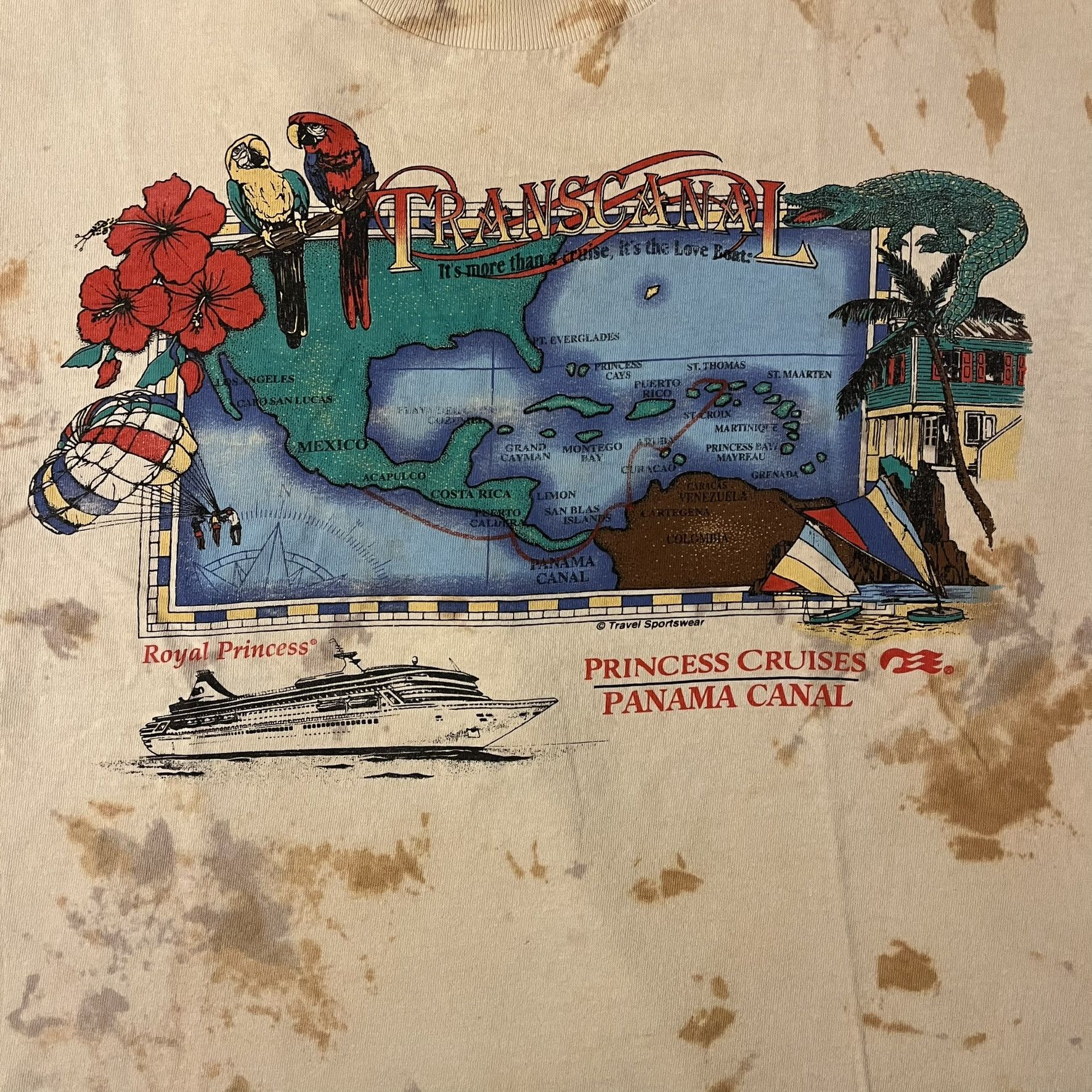 Gildan VTG 90s Transcanal Princess Cruises Panama Canal Tee Size US M / EU 48-50 / 2 - 3 Thumbnail