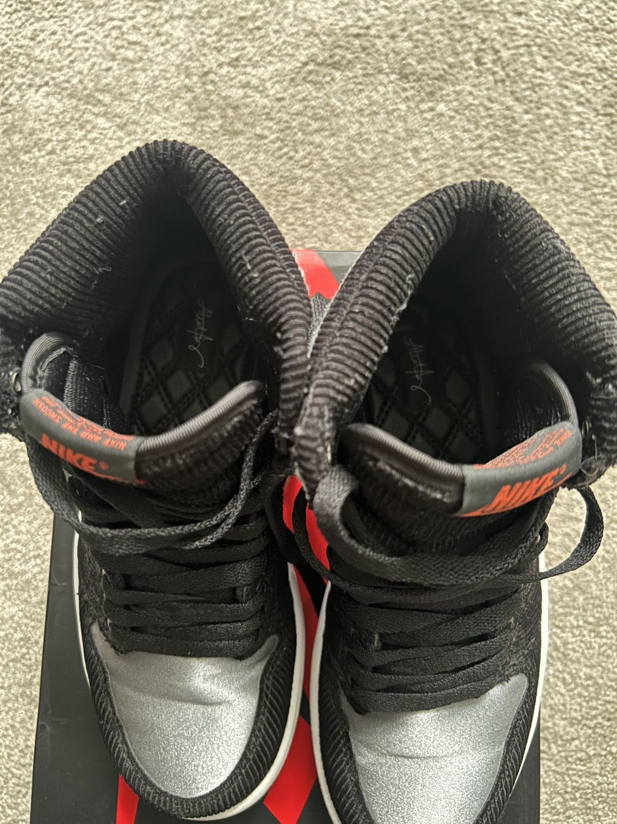 Jordan Brand × Nike Air Jordan 1 High Aleali May Satin Shadow 3.5Y Size US 5 / IT 35 - 7 Thumbnail