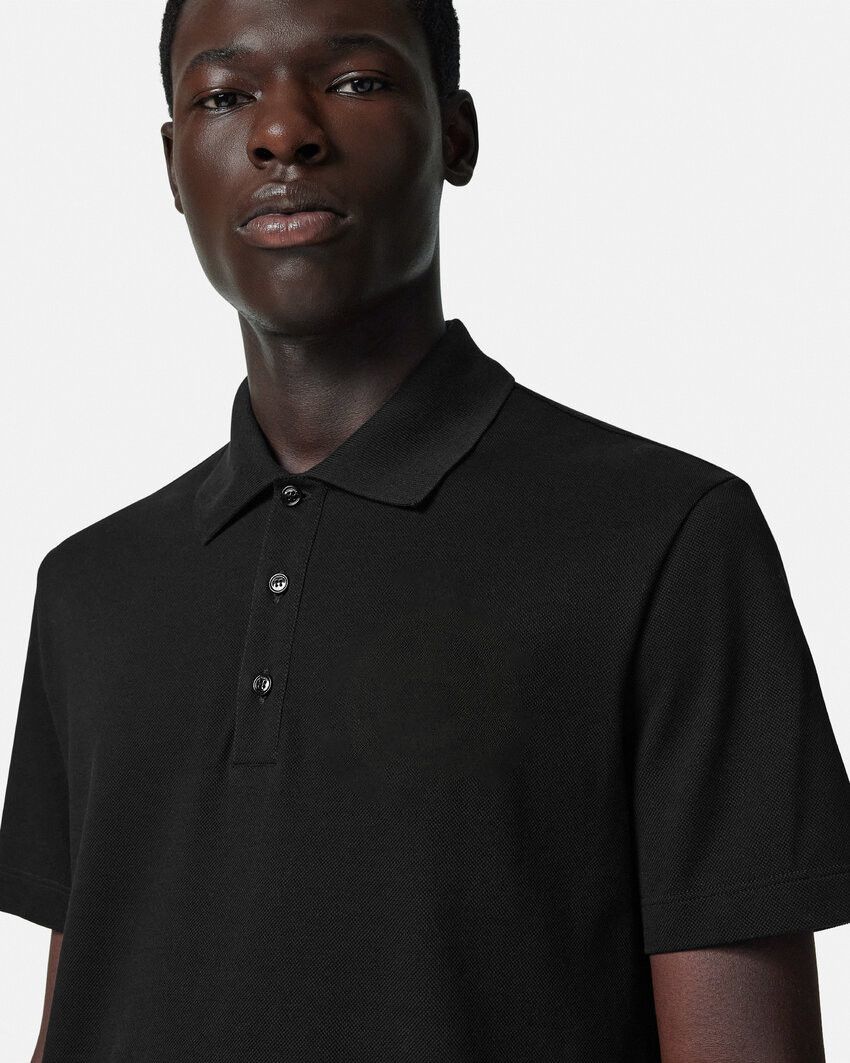 Designer Men's Black Polo Shirt | Classic Fit Short Sleeve Polo Size US S / EU 44-46 / 1 - 2 Thumbnail