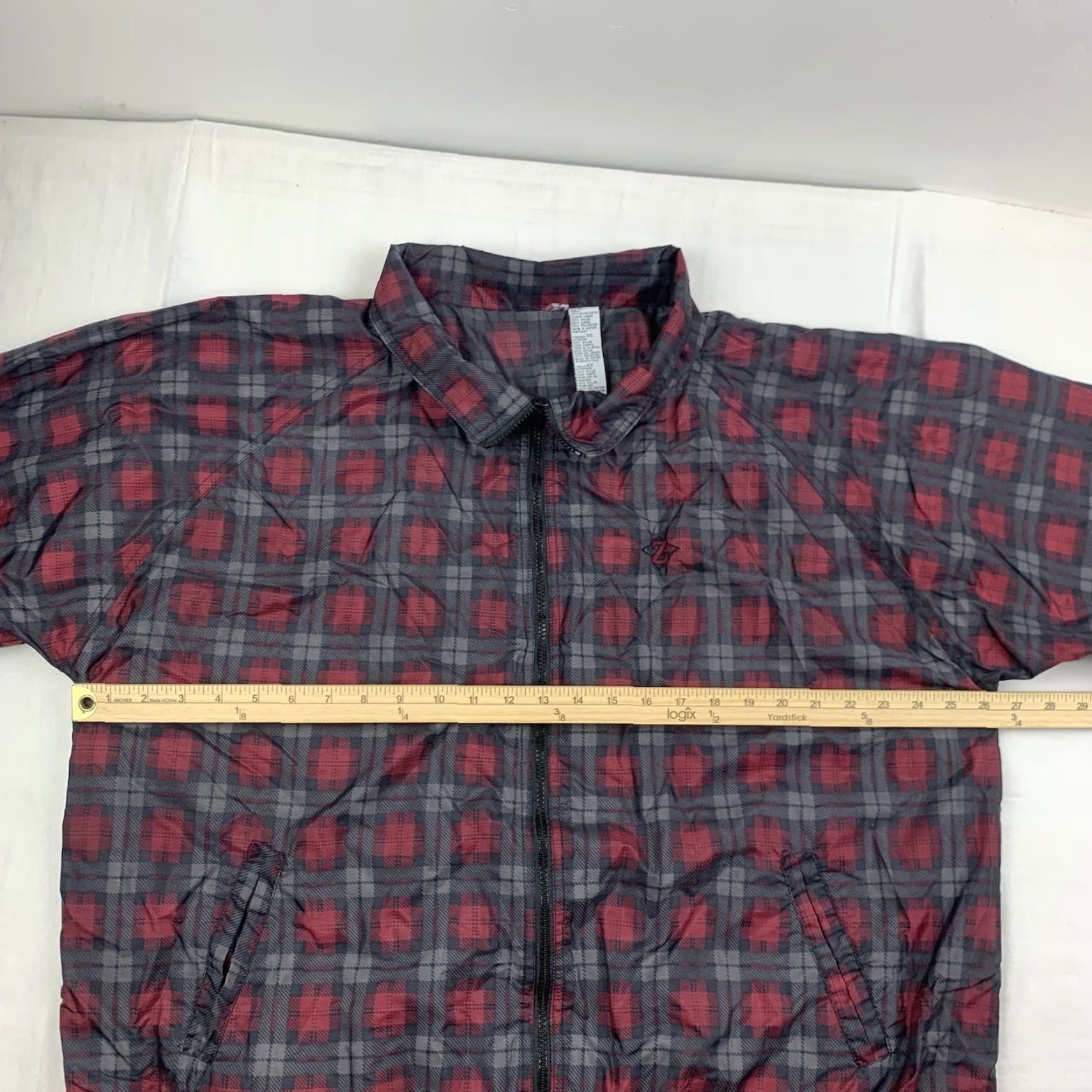 Jerzees VINTAGE Jerzees Windbreaker Jacket Adult XL Red Plaid Full Zip Collared 90s Mens Size US XL / EU 56 / 4 - 7 Thumbnail