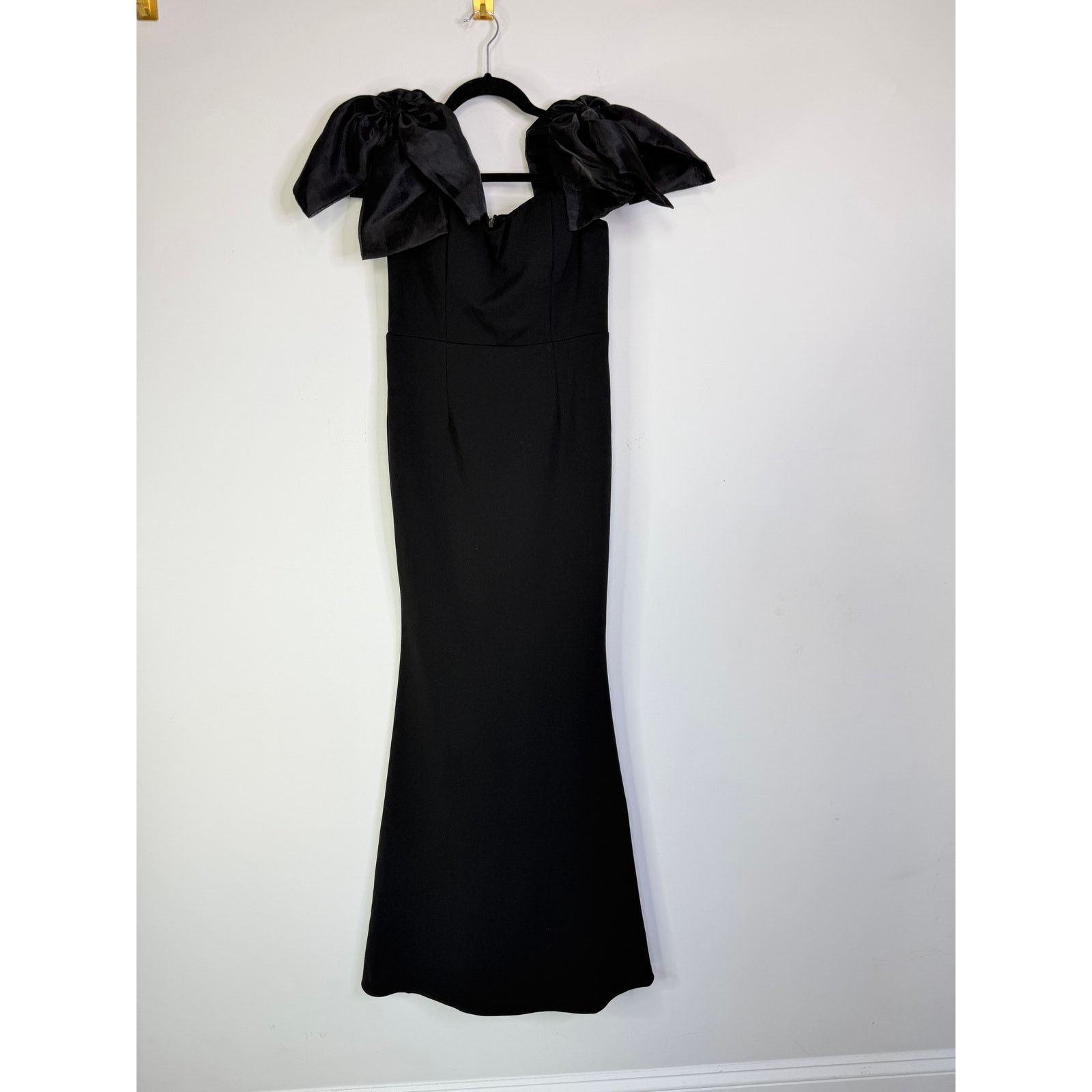 Lulus Lulus Pristine Sensation Black Bow Off Shoulder Maxi Dress Size M / US 6-8 / IT 42-44 - 4 Thumbnail