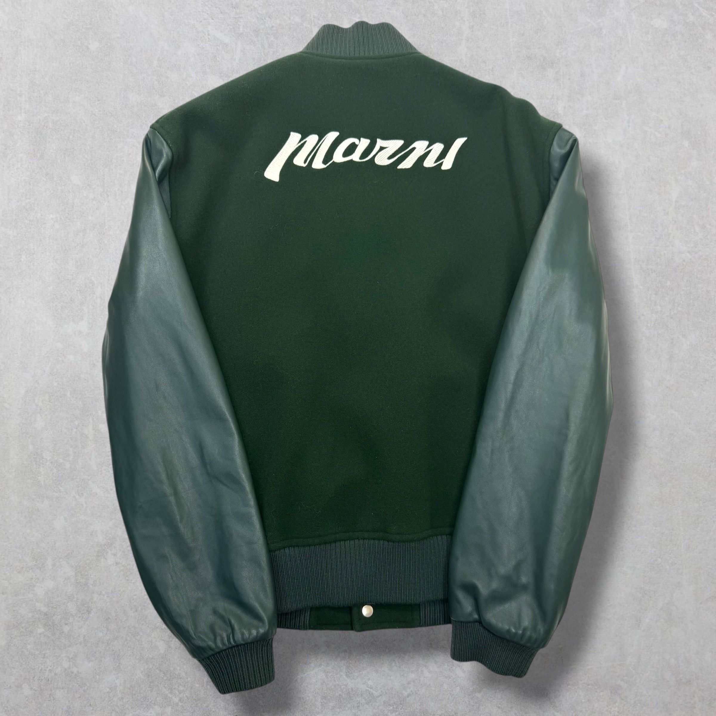 Marni Marni Logo-Embroidered Wool-Blend Varsity Jacket 48 (M) Size US M / EU 48-50 / 2 - 2 Thumbnail
