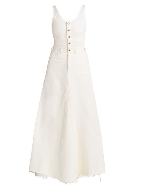 Chloe o1y0825 Denim Maxi Dress in White | Grailed