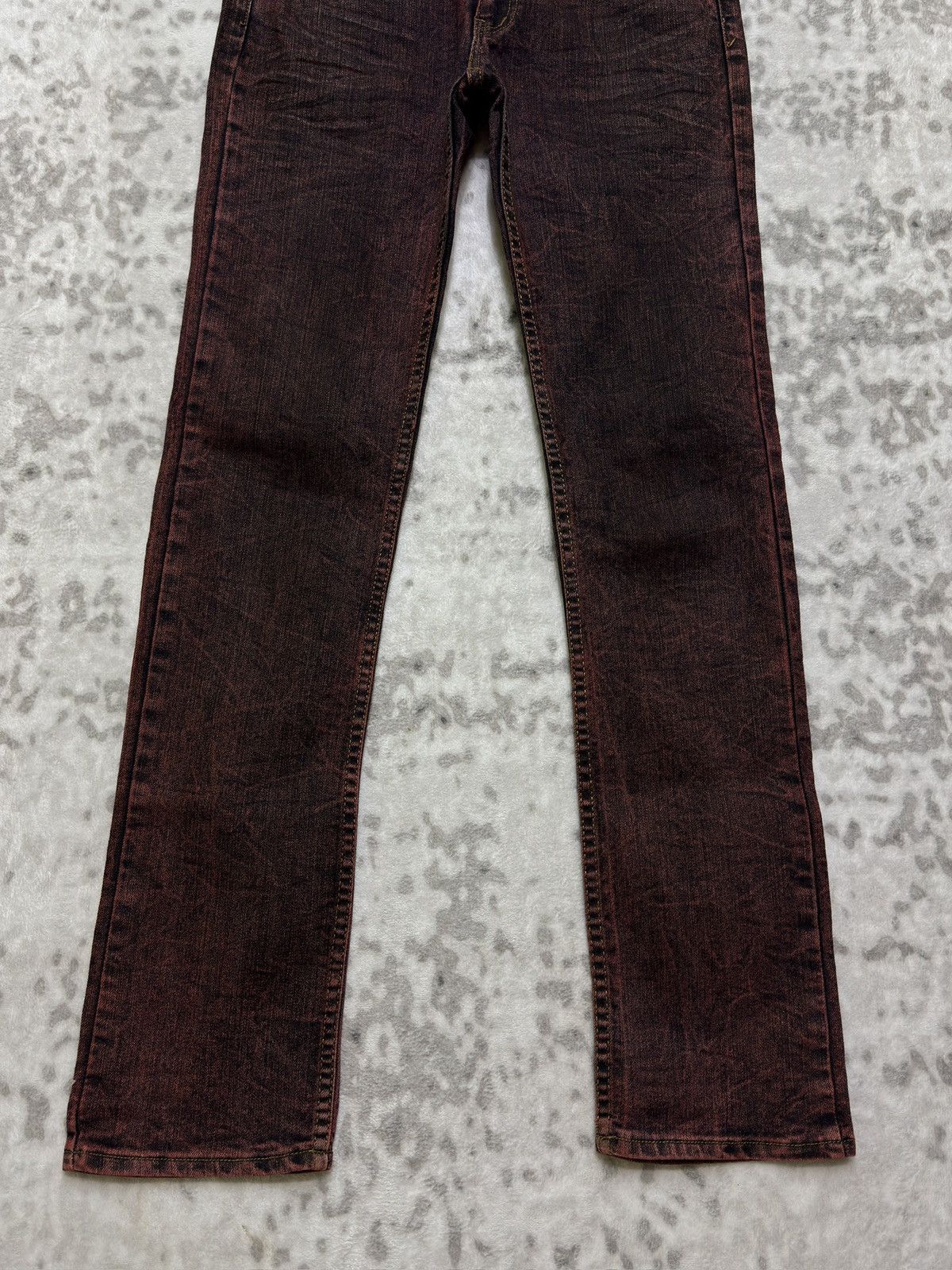 Japanese Brand Archive K.U.I Red Wash Skinny Denim Jeans Early 2000s Size US 29 - 6 Thumbnail
