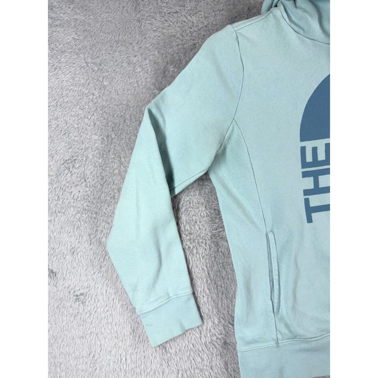 The North Face The North Face Hoodie Womens M Teal Pullover Lightweight Cotton Crew Neck Logo Solid Vintage: No Size M / US 6-8 / IT 42-44 - 3 Thumbnail
