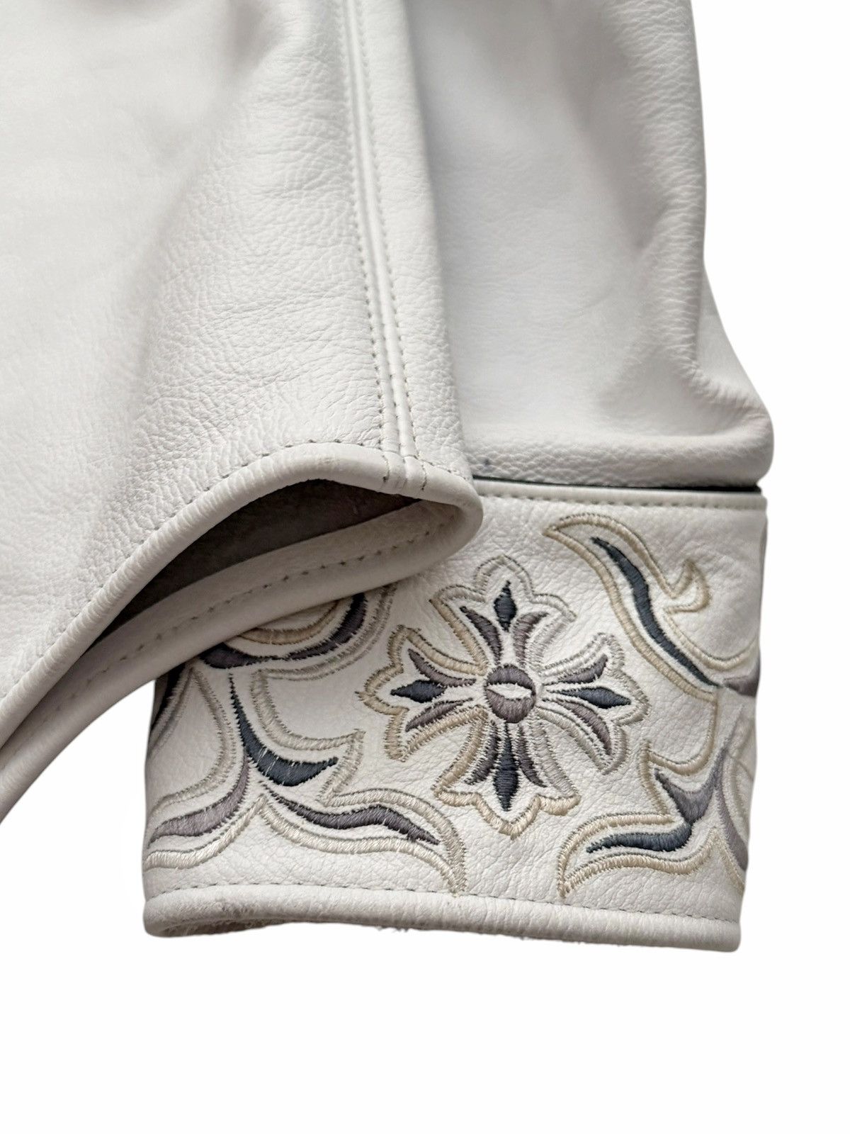 A&G Rock Sample White Leather Western Shirt Jacket Size US S / EU 44-46 / 1 - 11 Thumbnail