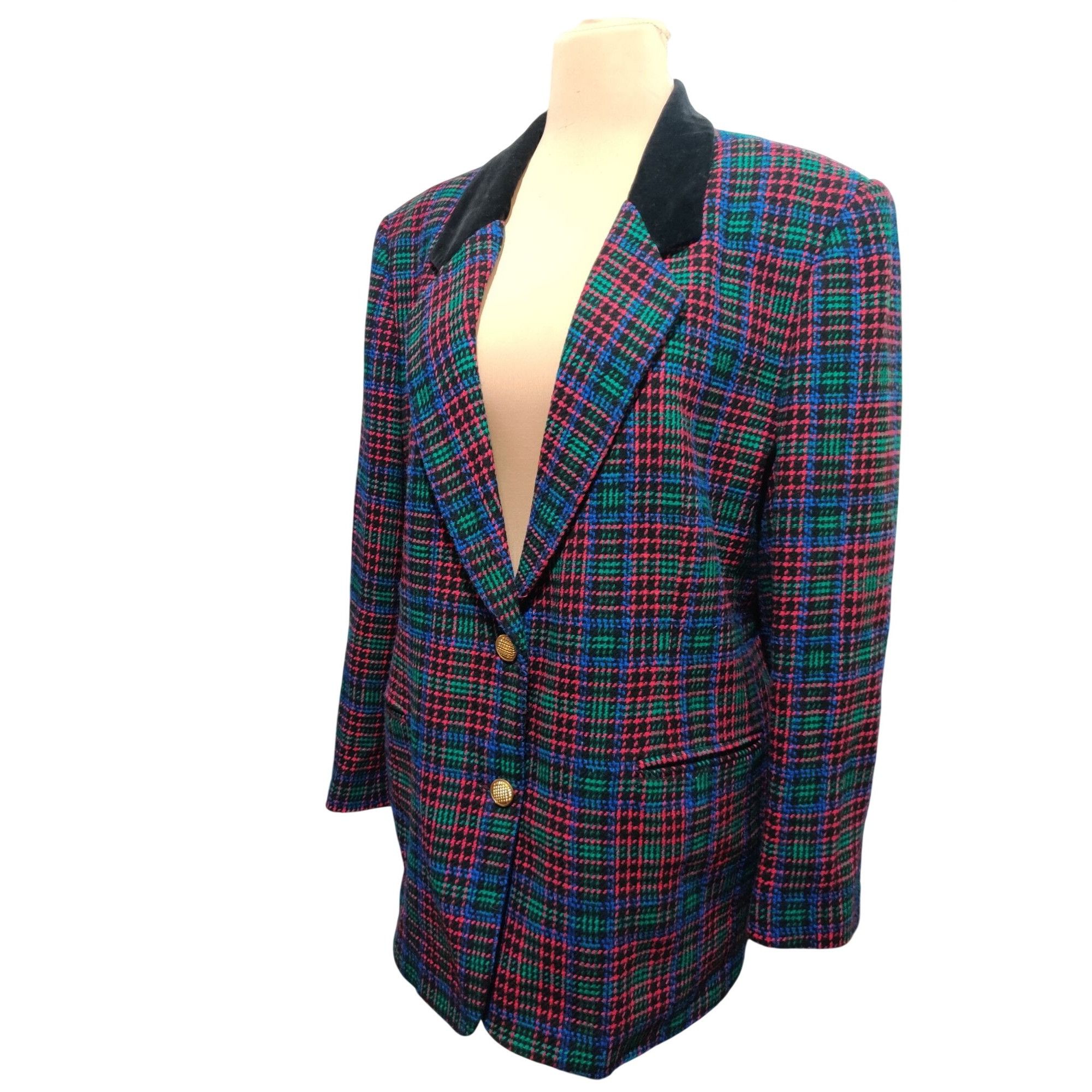 Vintage Vintage Joan Leslie 18W Plus Size 90s Plaid Wool Blend Blaze Size XXL / US 16-18 / IT 52-54 - 14 Thumbnail