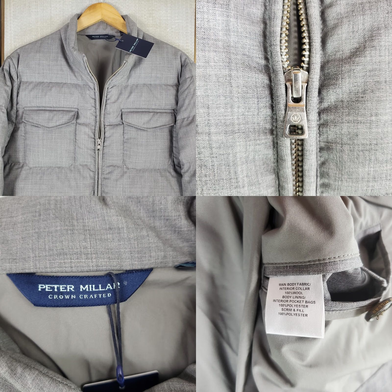 Peter Millar Peter Millar Jacket Mens M Gray NEW Wool Bomber Insulated Crown Crafted Size US M / EU 48-50 / 2 - 11 Thumbnail