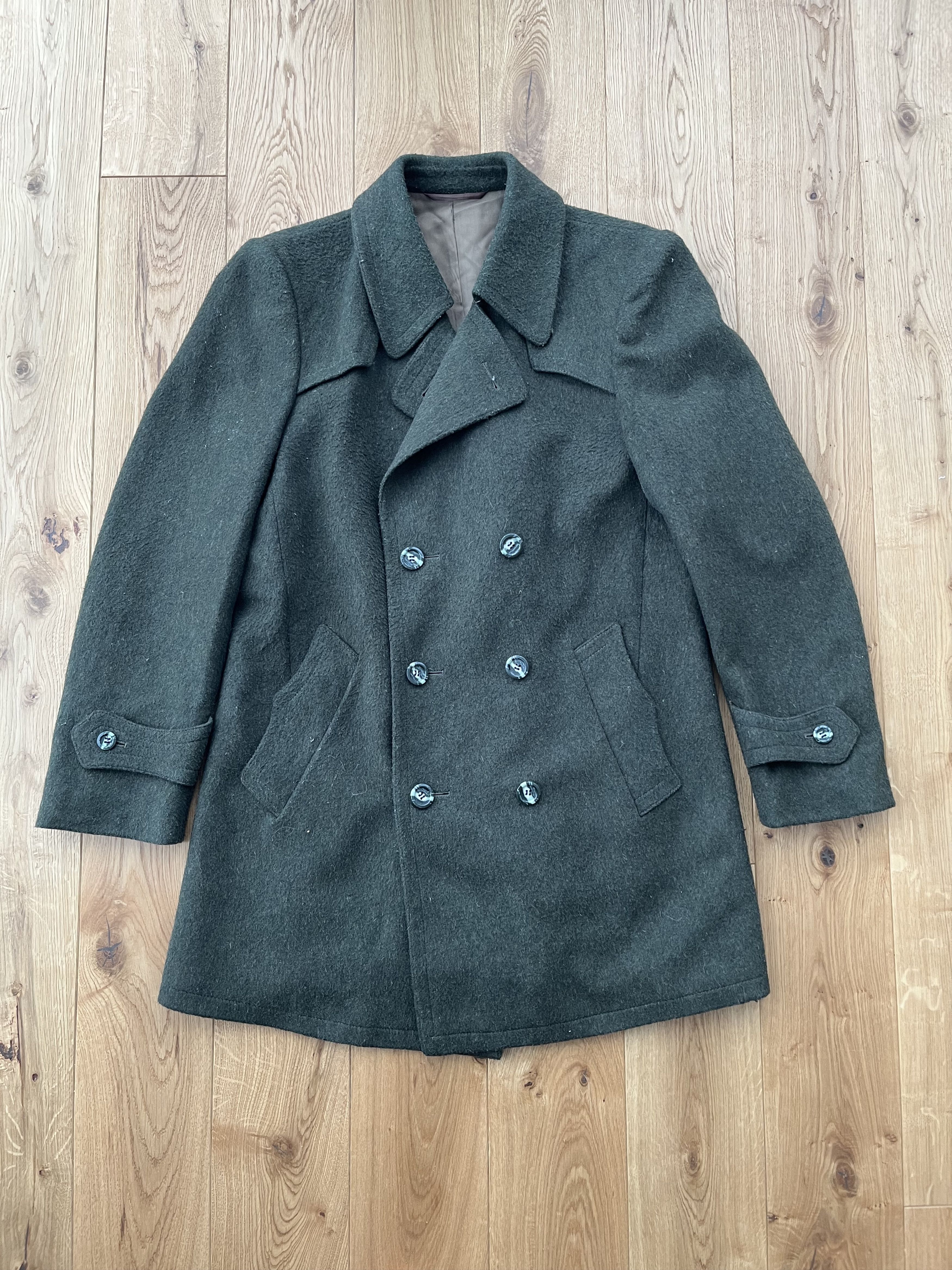 Vintage 1970's Alpen Loden S Men UK 38 US Wool Pea Green Coat Size US S / EU 44-46 / 1 - 2 Thumbnail