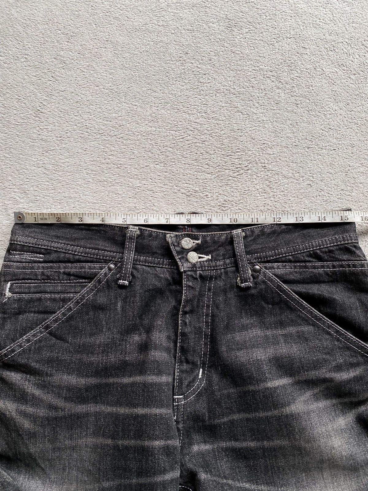 If Six Was Nine 💥Sick💥 Roen Wing Denim Flare Jeans Size US 31 - 14 Thumbnail