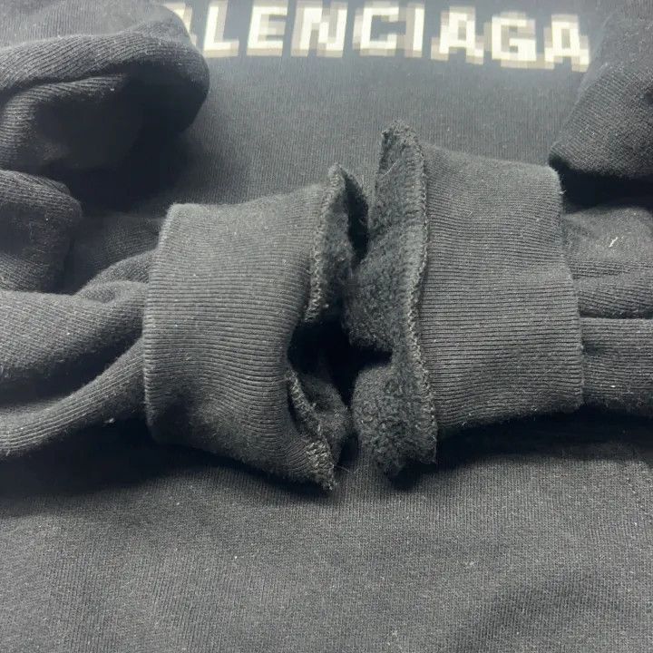 Balenciaga Balenciaga Logo Printed Fleece Hoodie Black 0079-2507 Size US M / EU 48-50 / 2 - 5 Thumbnail