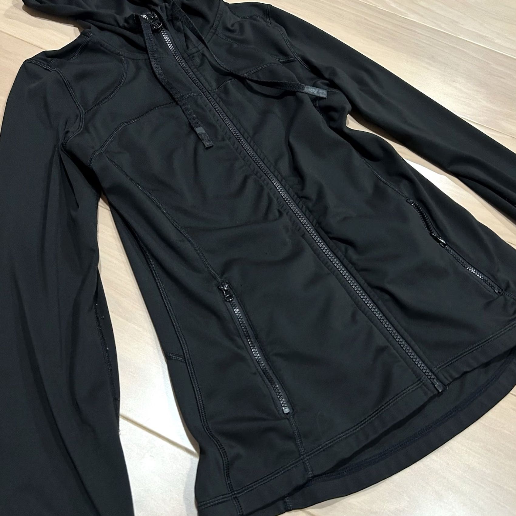 Vintage QUEENIEKE Full Zip Hoodie Slim Fit Jacket Womens Black Small Short Sleeve Long Sleeve Activewear Sports Jacket Size S / US 4 / IT 40 - 2 Thumbnail