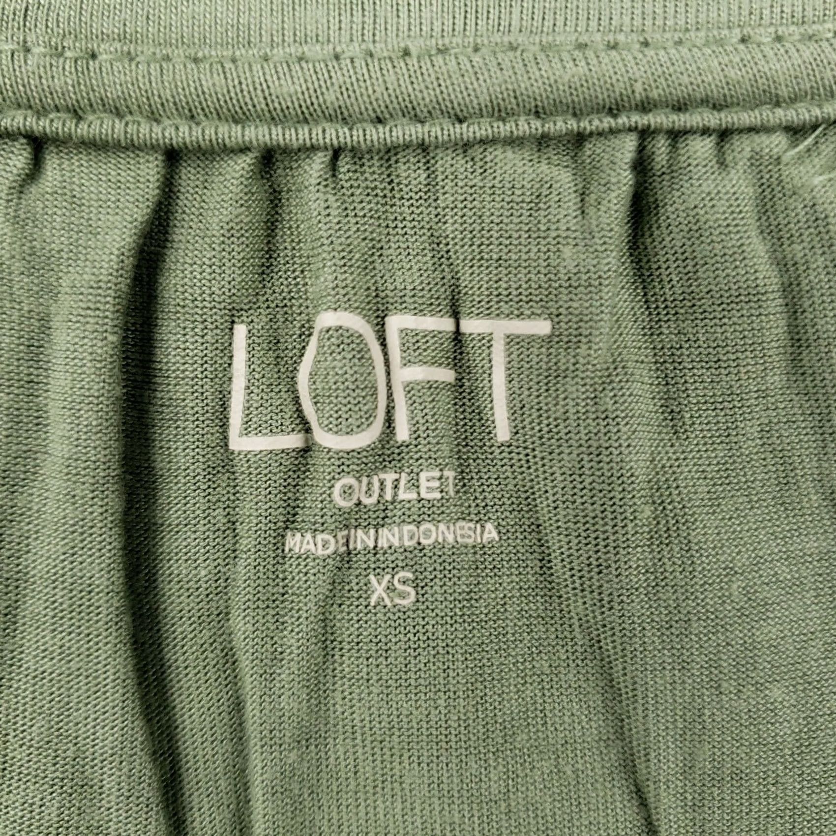 Loft Loft Outlet Tank Womens XS Green Ruched V Neck Drawstring Sleeveless Drawstring Size ONE SIZE - 3 Thumbnail
