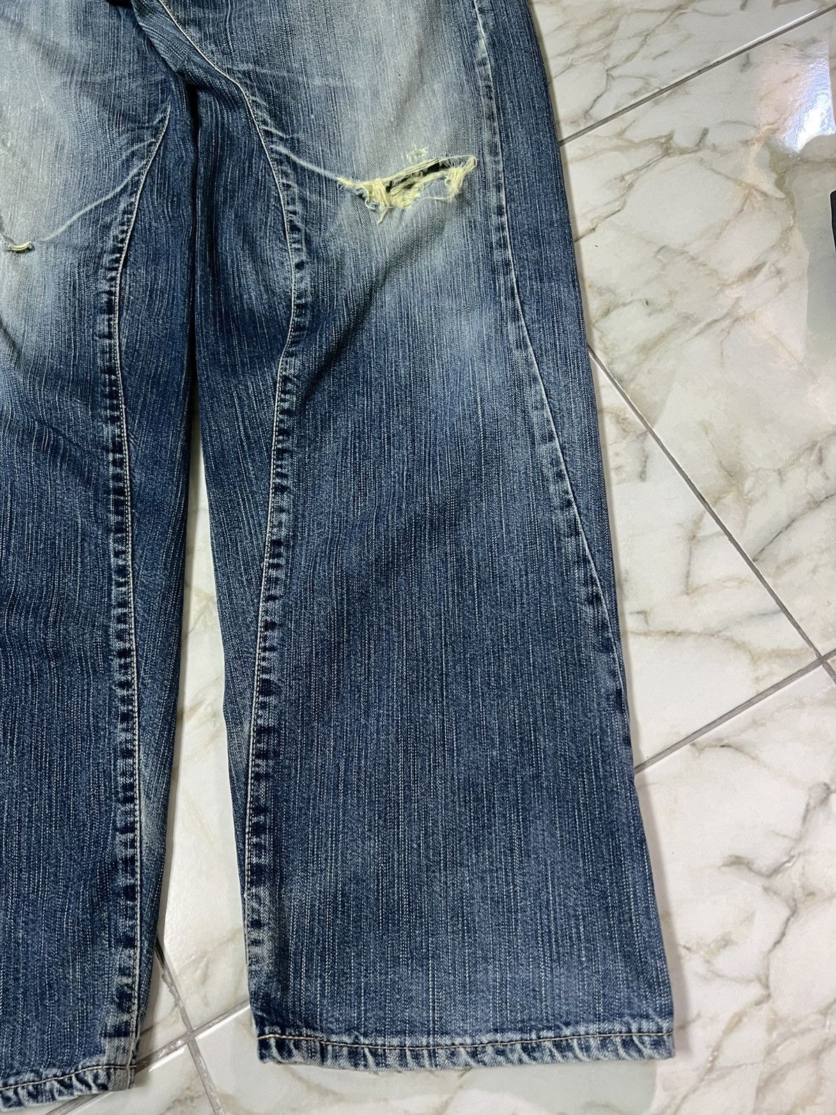 14th Addiction × Edwin × If Six Was Nine 💥Baggy💥Vintage Edwin E-Function Washed Distress Jean Size US 34 / EU 50 - 4 Thumbnail