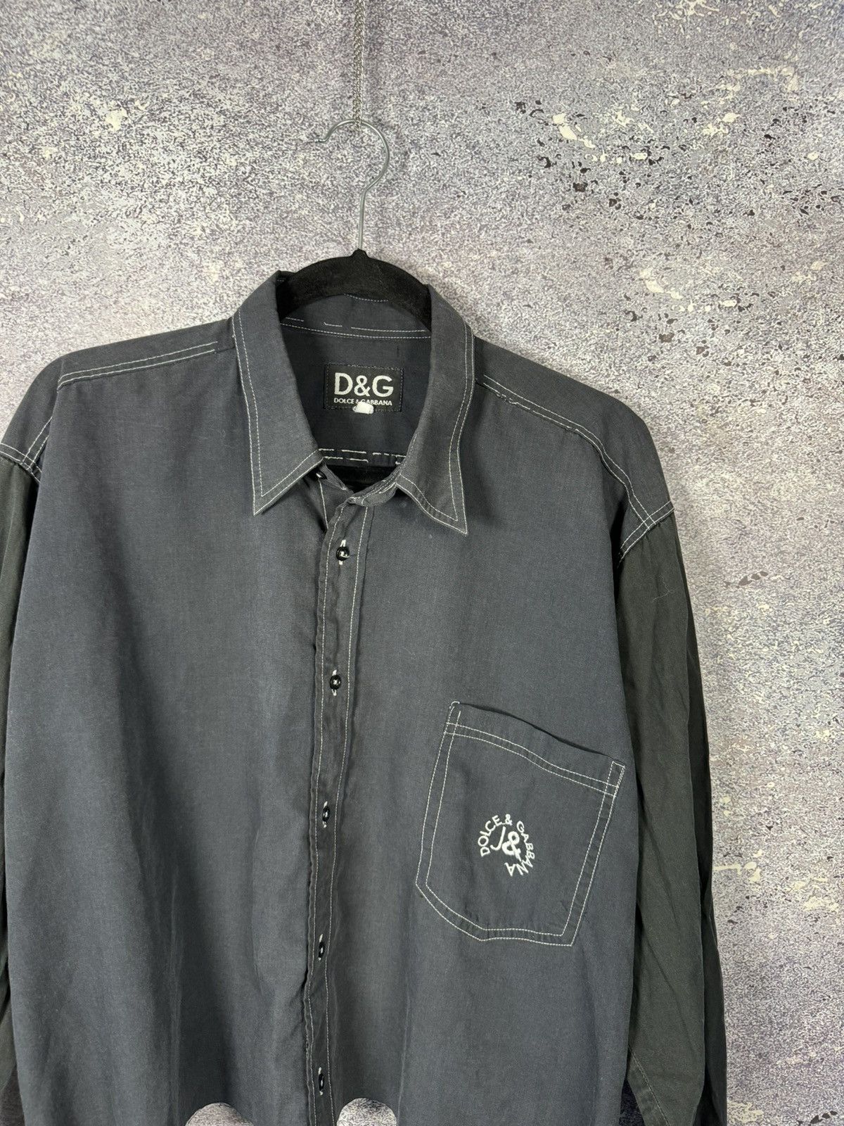 Dolce & Gabbana × Vintage Vintage Dolce Gabbana Shirt Black/Blue Top Woman Large Size L / US 10 / IT 46 - 2 Thumbnail