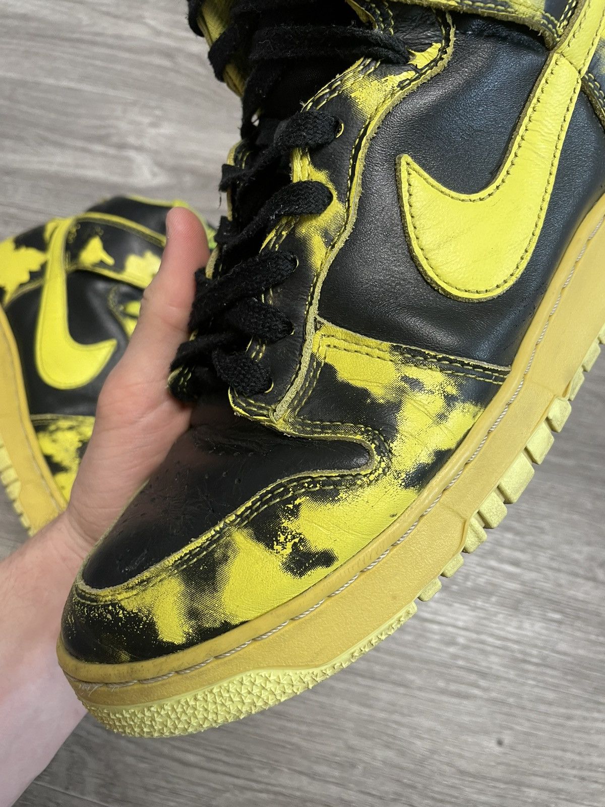 Nike Nike 5 Dunk High 1985 SP Yellow Acid Wash Sneaker Shoes Size US 10.5 / EU 43-44 - 6 Thumbnail