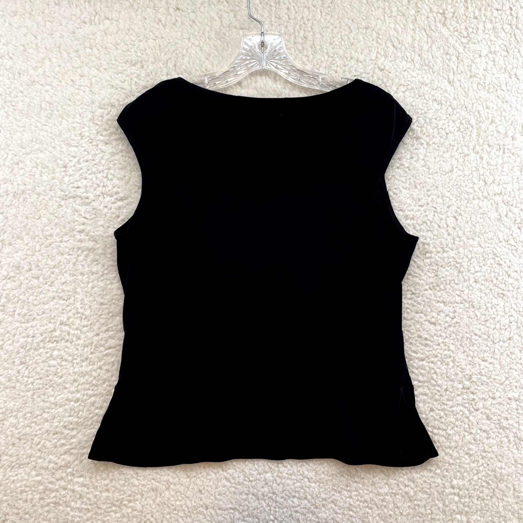 Vintage VINTAGE 90s Y2K Top XL Black Slinky Stretch Corpcore Office Fairy Whimsigoth Shirt Size XL / US 12-14 / IT 48-50 - 3 Thumbnail