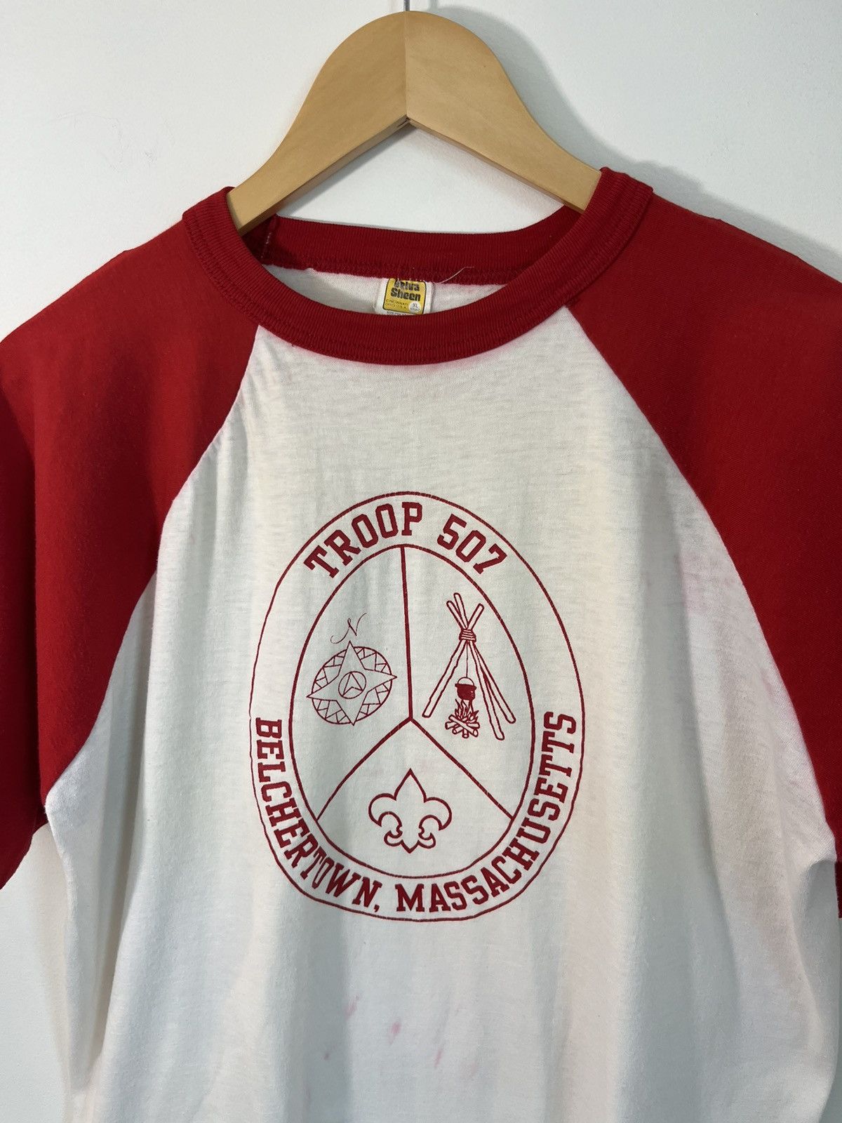 Vintage Single Stitch Boy Scout Troop Vintage Baseball Tee Size US XL / EU 56 / 4 - 2 Thumbnail