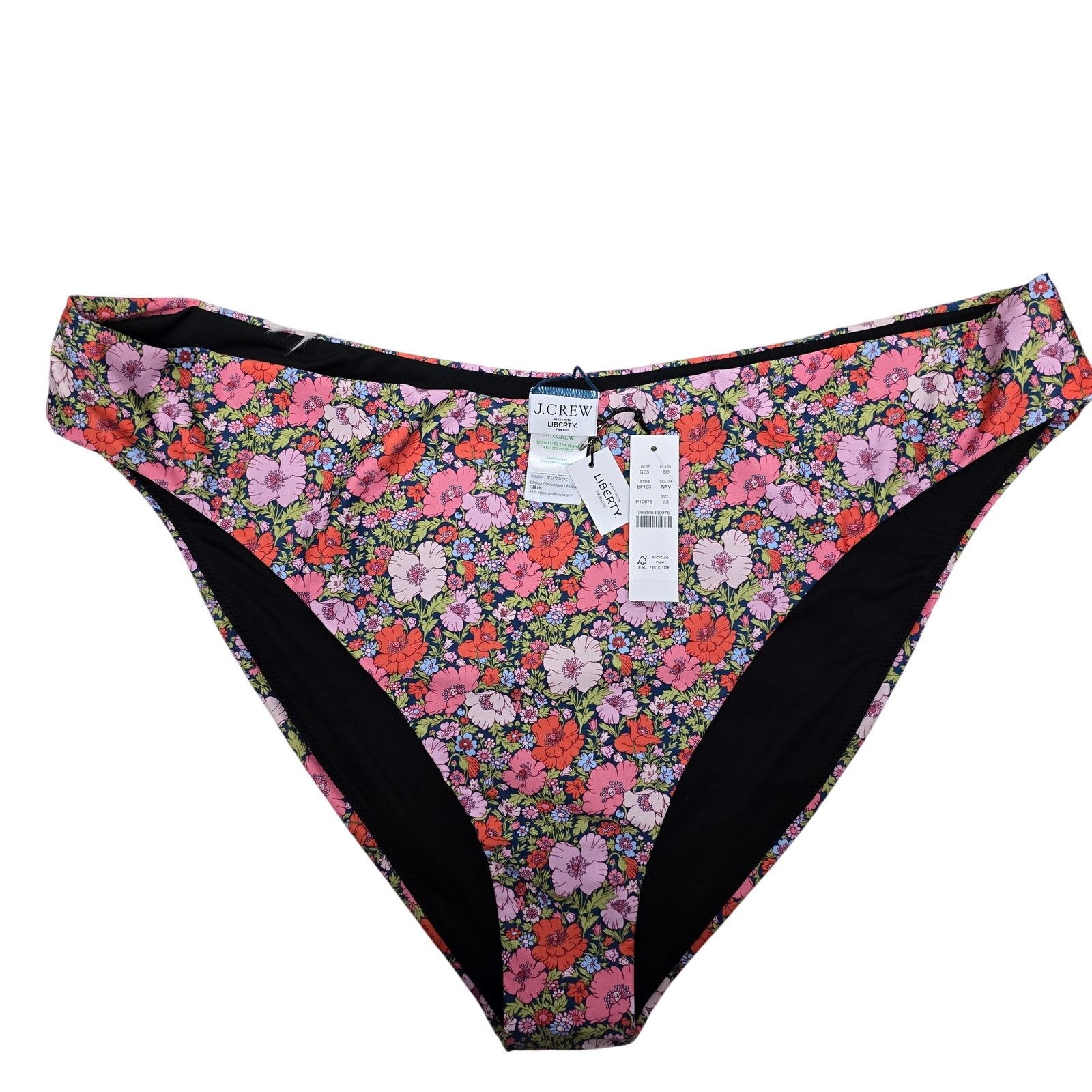 J.Crew NWT J.Crew high-rise cheeky bikini bottom Liberty Fabric 3X Size ONE SIZE - 4 Thumbnail
