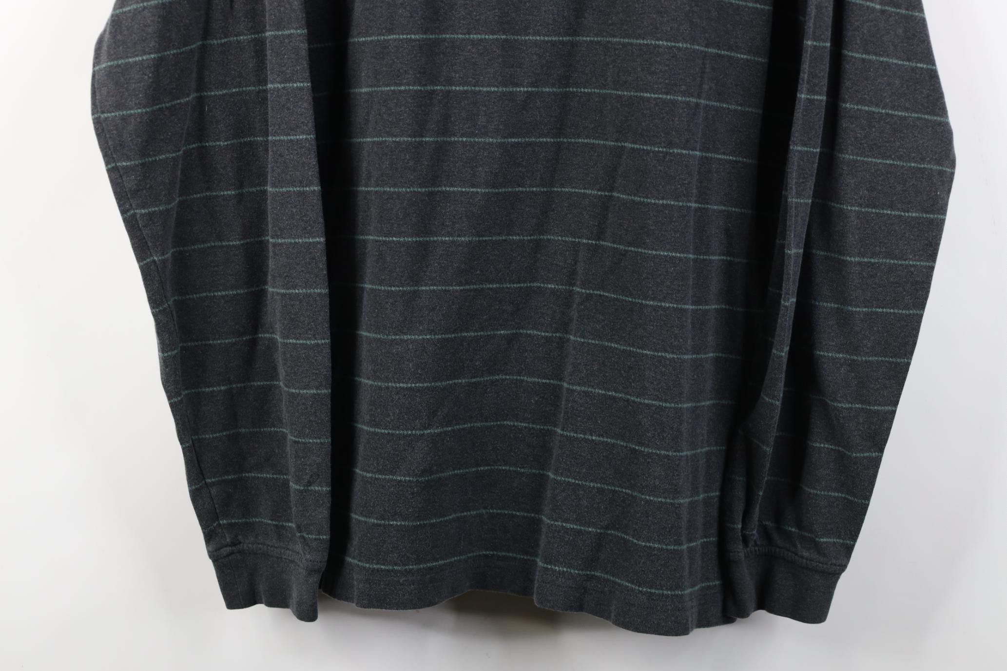 Lands' End Vintage Lands End Striped Heavyweight Long Sleeve Polo Shirt Size US L / EU 52-54 / 3 - 3 Thumbnail