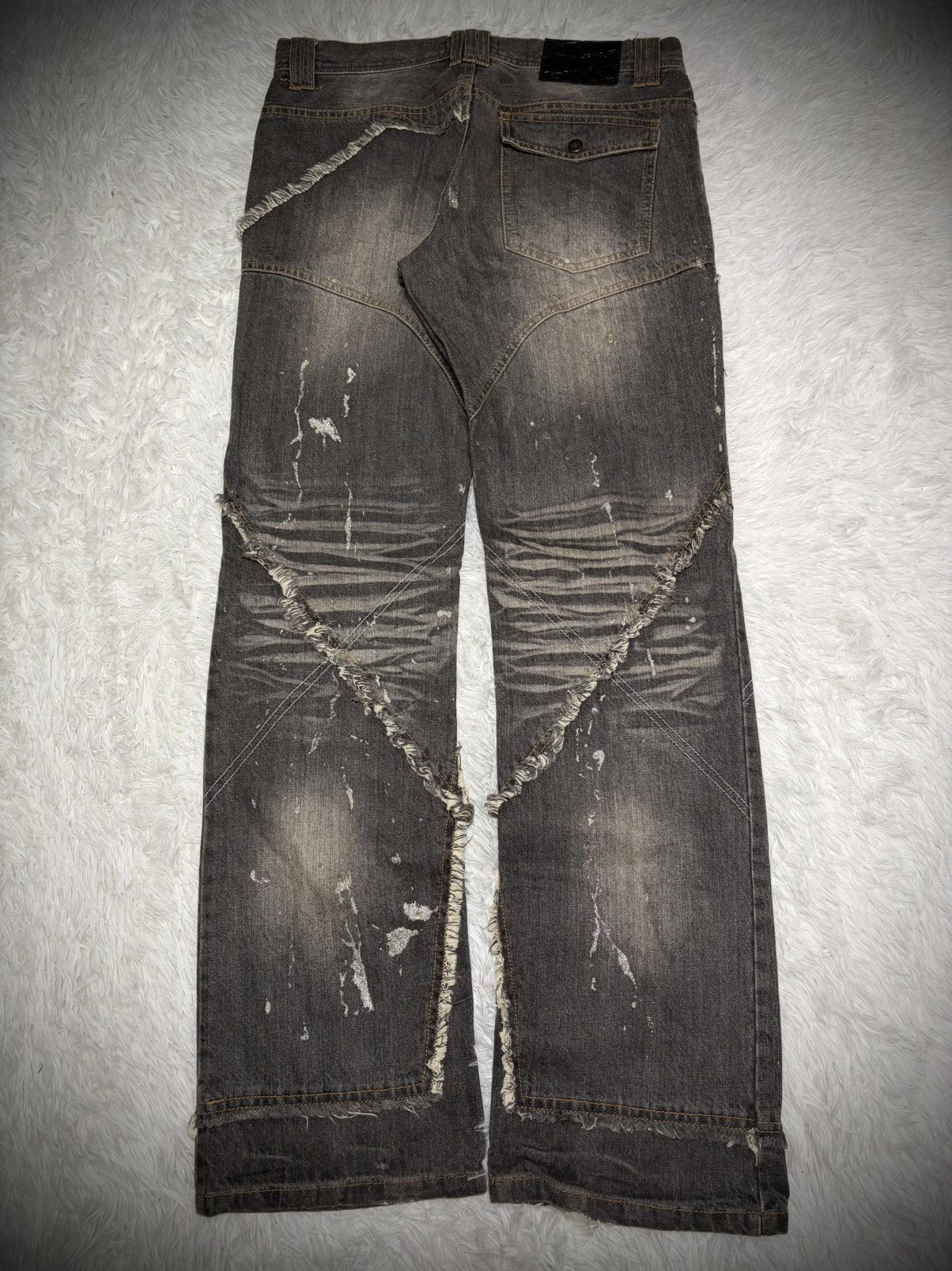 If Six Was Nine 00s Japanese brand fringe flared jeans Size US 32 / EU 48 - 6 Thumbnail