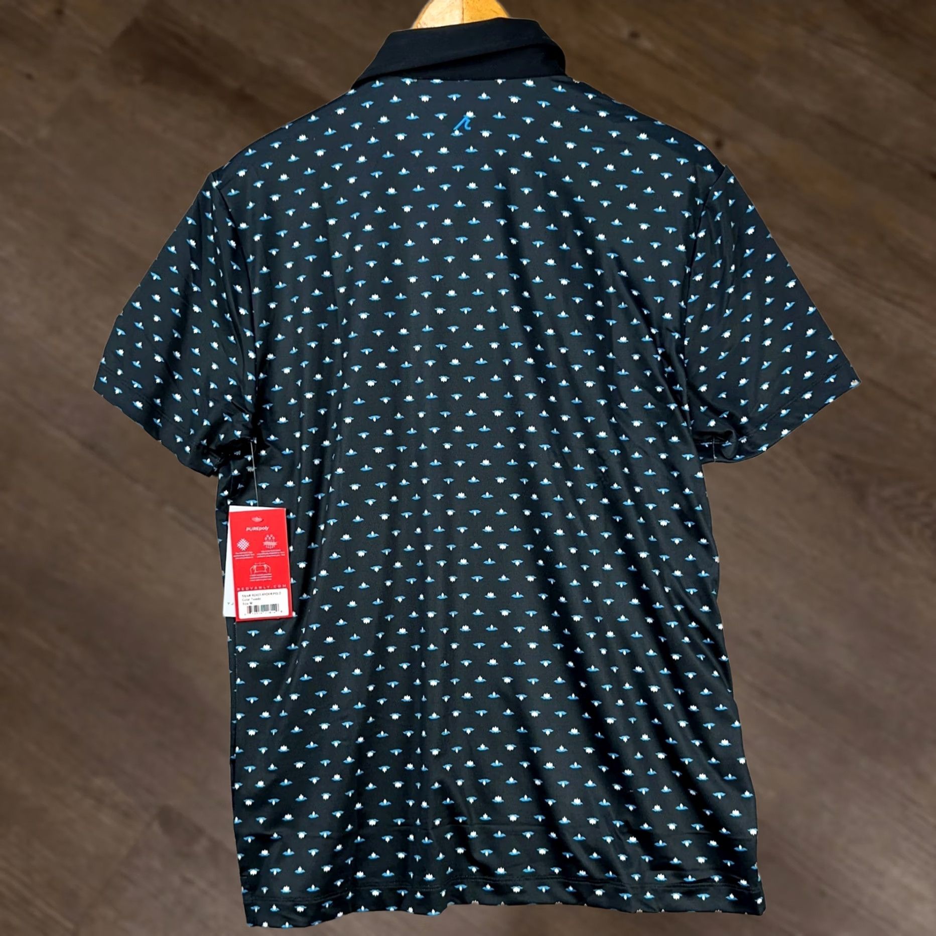 Vintage Redvanly Mens Polo Shirt M Black Blue Geometric Golf Rugby Performance NEW Polo Short Sleeve Shirt Mens Size US M / EU 48-50 / 2 - 1 Thumbnail