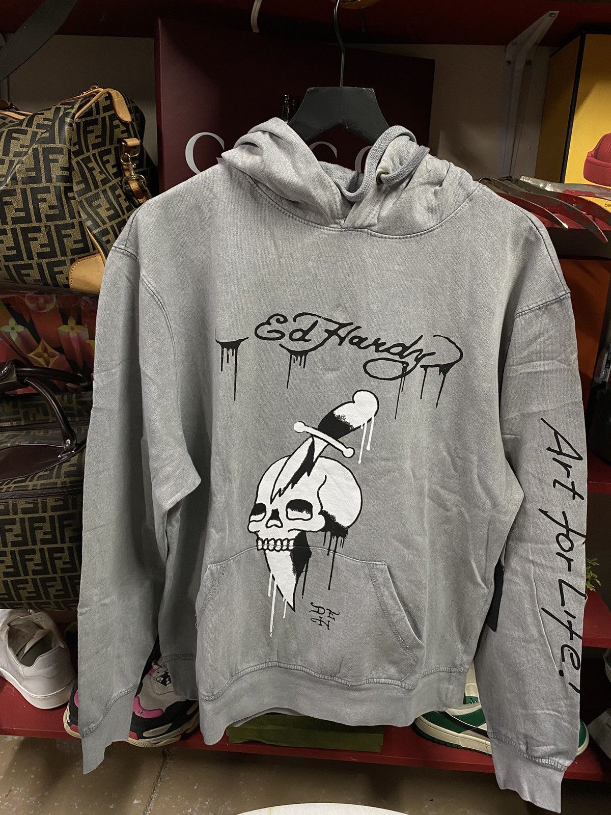 Ed Hardy Ed Hardy Art is Life Grey Hoodie Brand New Large Size L / US 10 / IT 46 - 9 Thumbnail