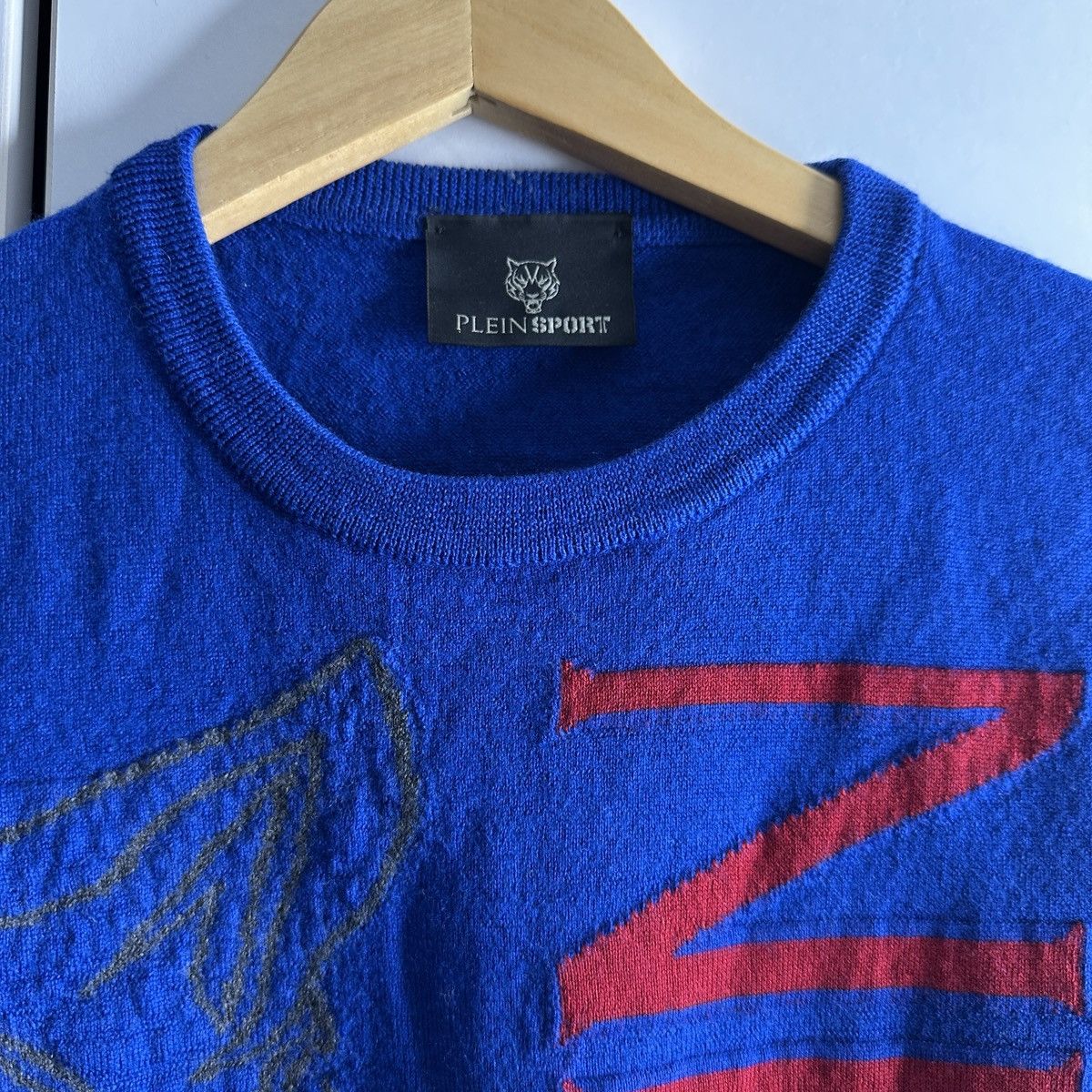 Philipp Plein Plein Sport luxury blue sweater merino wool Size US M / EU 48-50 / 2 - 7 Thumbnail
