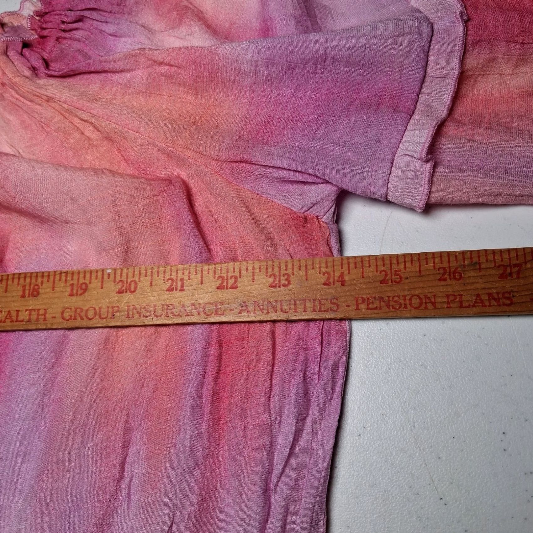 Vintage Zac & Rachel Blouse Large Pink Tie Dye Peasant Hippie Boho Off Shoulder 3/4 Sleeve Bell Sleeve Polyester Rayon Size L / US 10 / IT 46 - 4 Thumbnail
