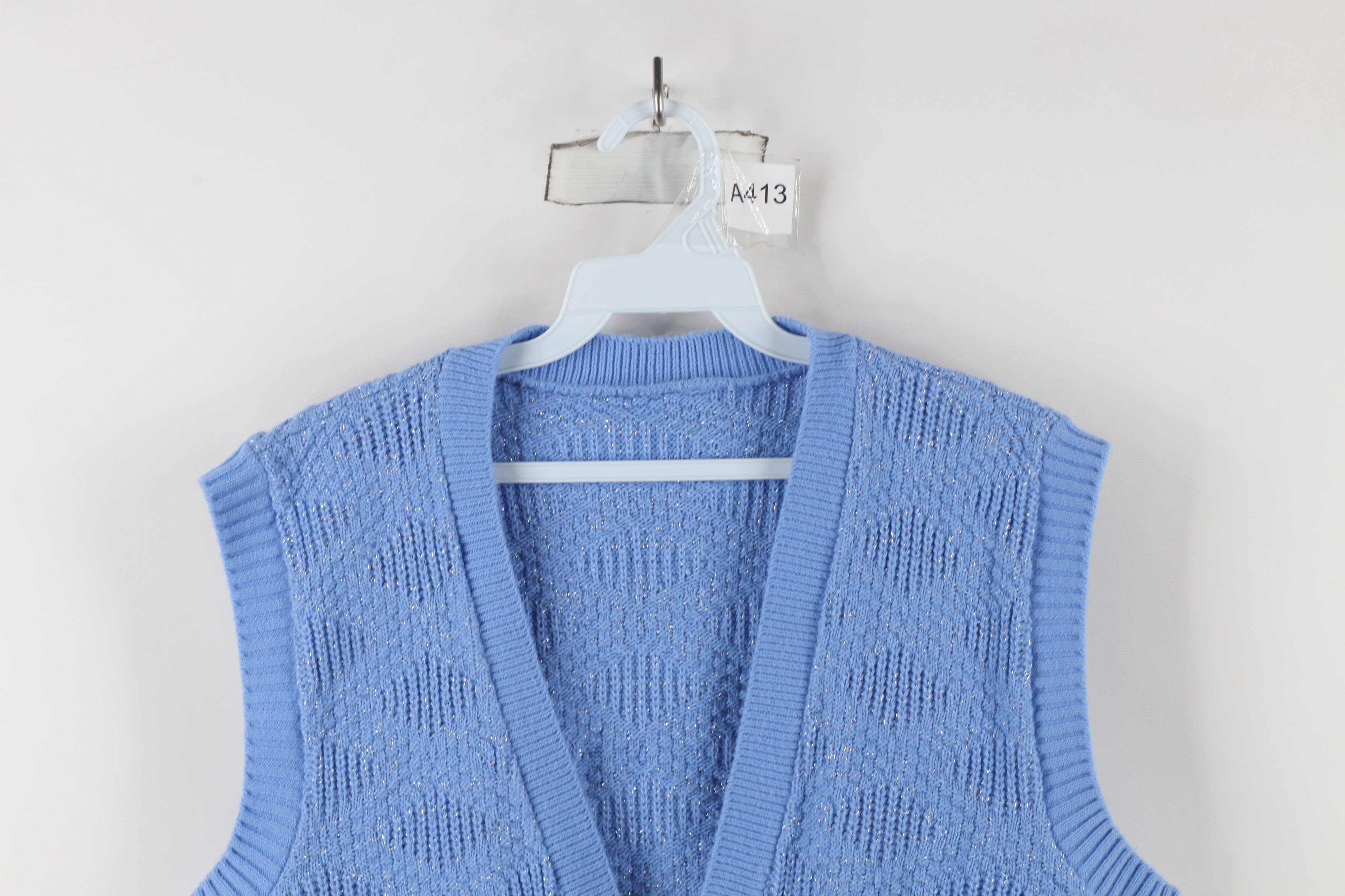 Vintage Vintage 90s Streetwear Textured Knit Sweater Vest USA Size L / US 10 / IT 46 - 2 Thumbnail