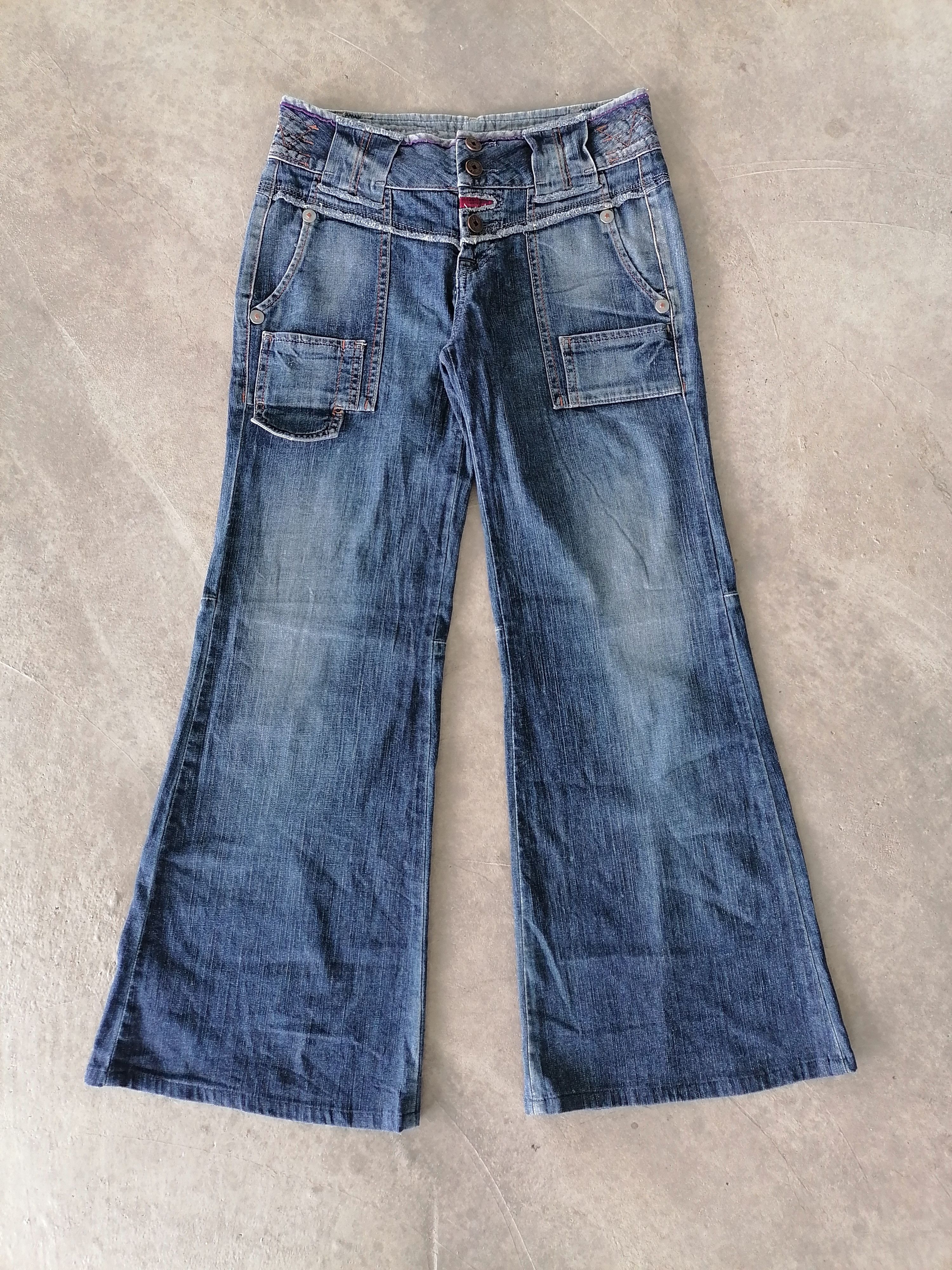 Japanese Brand × Marithe + Francois Girbaud Flare Jeans Marithe Francois Girbaud Baggy Denim Pants Size 27" / US 4 / IT 40 - 2 Thumbnail