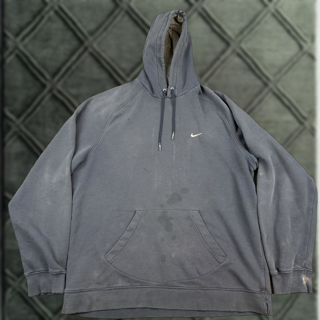 Nike VINTAGE Nike Hoodie Mens XL Blue Swoosh Pullover Distressed Grunge Size US XL / EU 56 / 4 - 1 Thumbnail