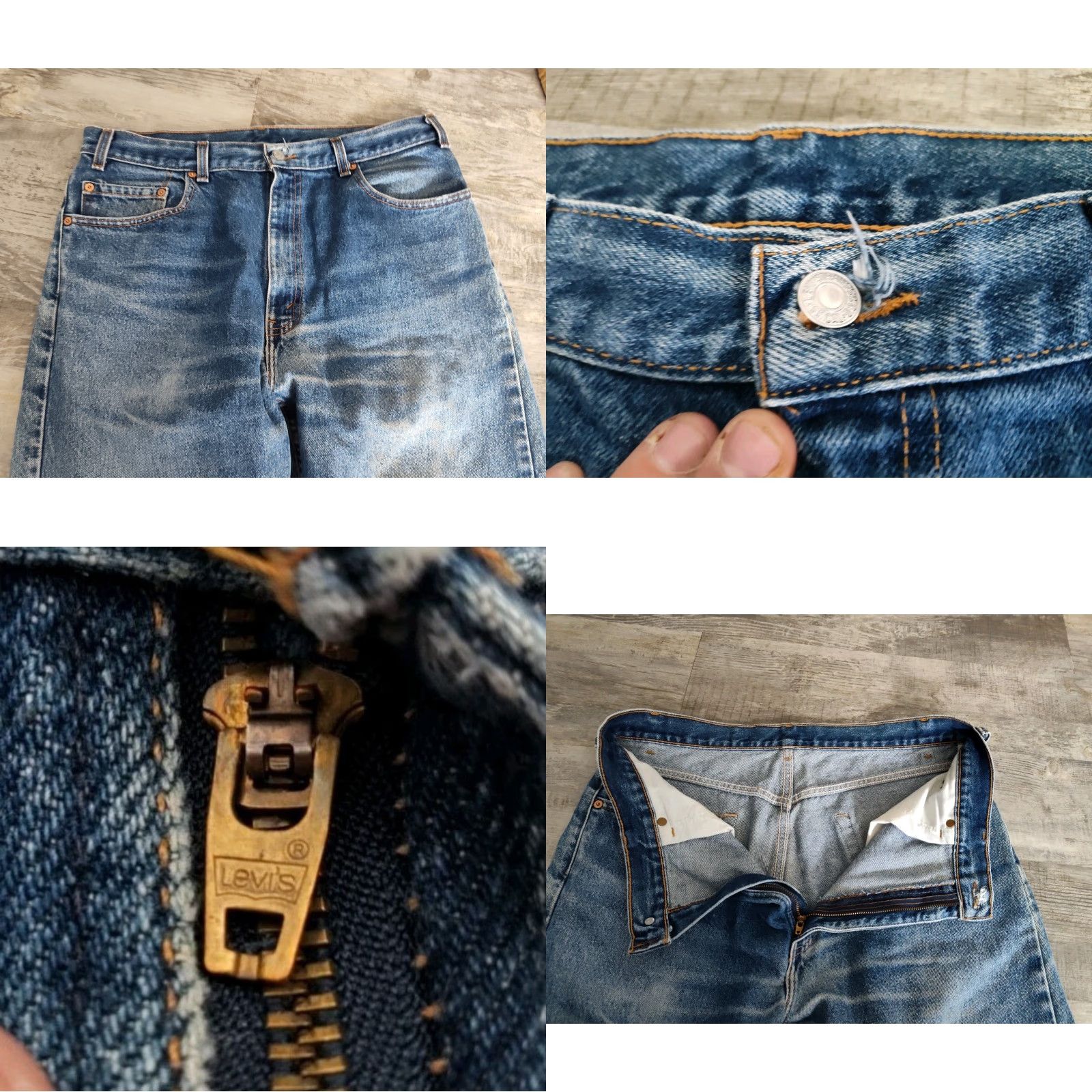 Levi's Vintage Levi's Men’s Jeans 36x30 Straight Fit Distressed 90s Y2K Blue Cotton Size US 36 / EU 52 - 8 Thumbnail