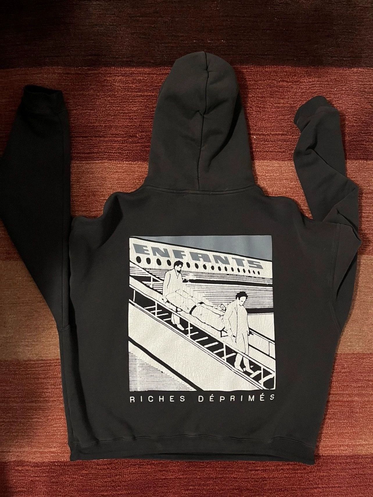 Enfants Riches Deprimes Enfants Riches Deprimes Airport stretcher illustration printed pattern hooded sweater Size US M / EU 48-50 / 2 - 1 Thumbnail