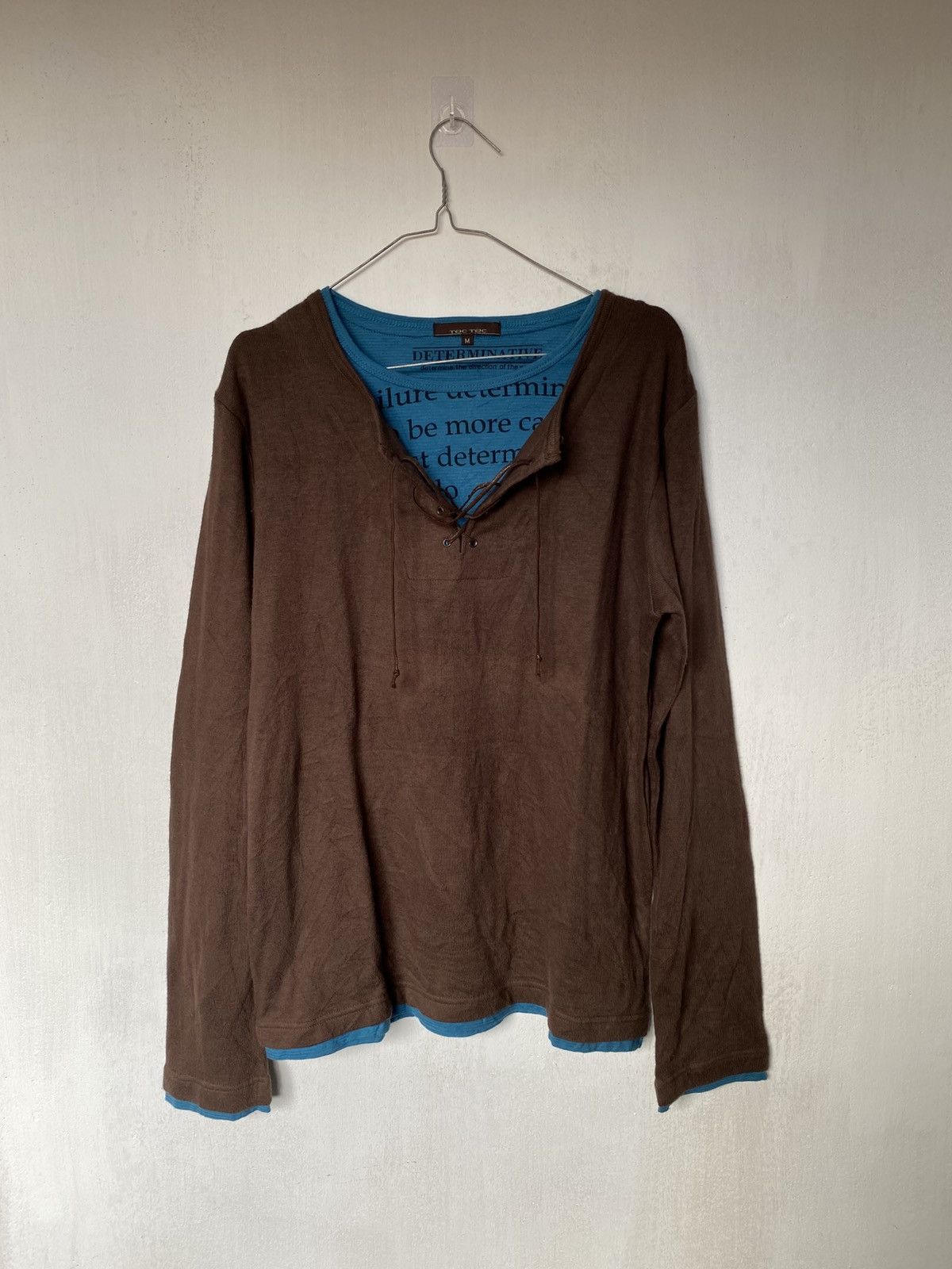 Beauty Beast × If Six Was Nine × Japanese Brand TocToc Double Layer Lace Up Poem Longsleeve Size US M / EU 48-50 / 2 - 1 Thumbnail