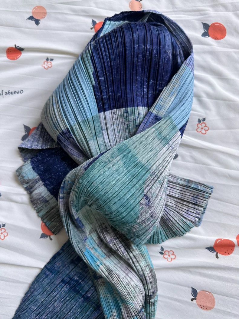 Issey Miyake Issey Miyake size:3 Blue pleated horizontal spring top Size XS / US 0-2 / IT 36-38 - 9 Thumbnail