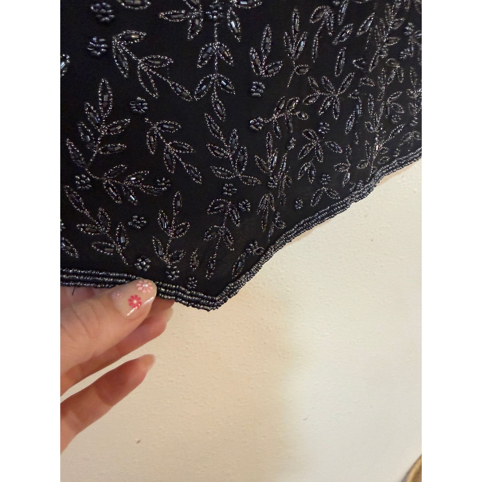 Adrianna Papell Late 90s Beaded Silk Basque Waist Top size 12 Size XL / US 12-14 / IT 48-50 - 5 Thumbnail