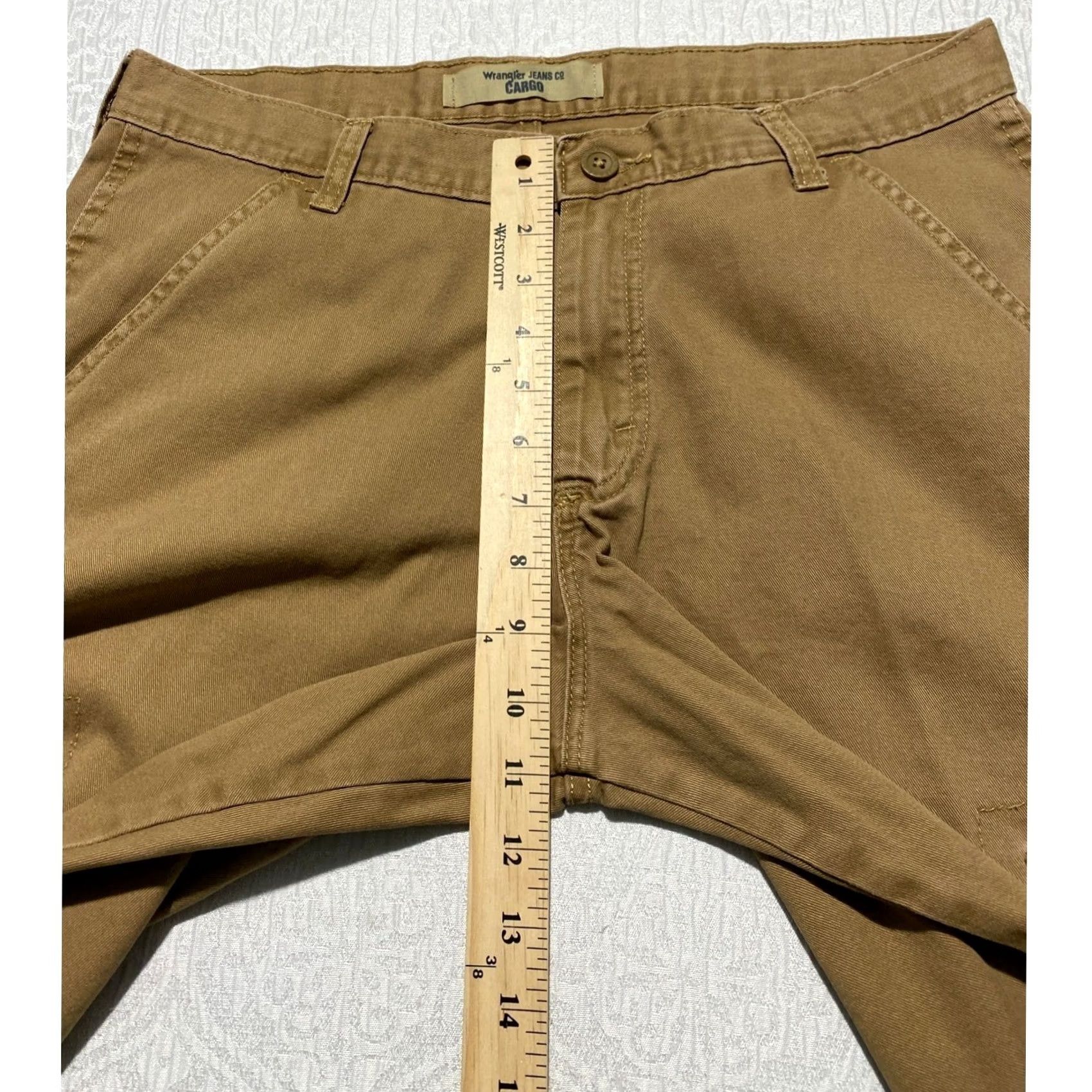 Wrangler Wrangler Cargo Shorts Mens Brown Cotton Twill 32 Regular 6-Pocket Utility Workwear Button Closure Tan Size US 32 / EU 48 - 5 Thumbnail
