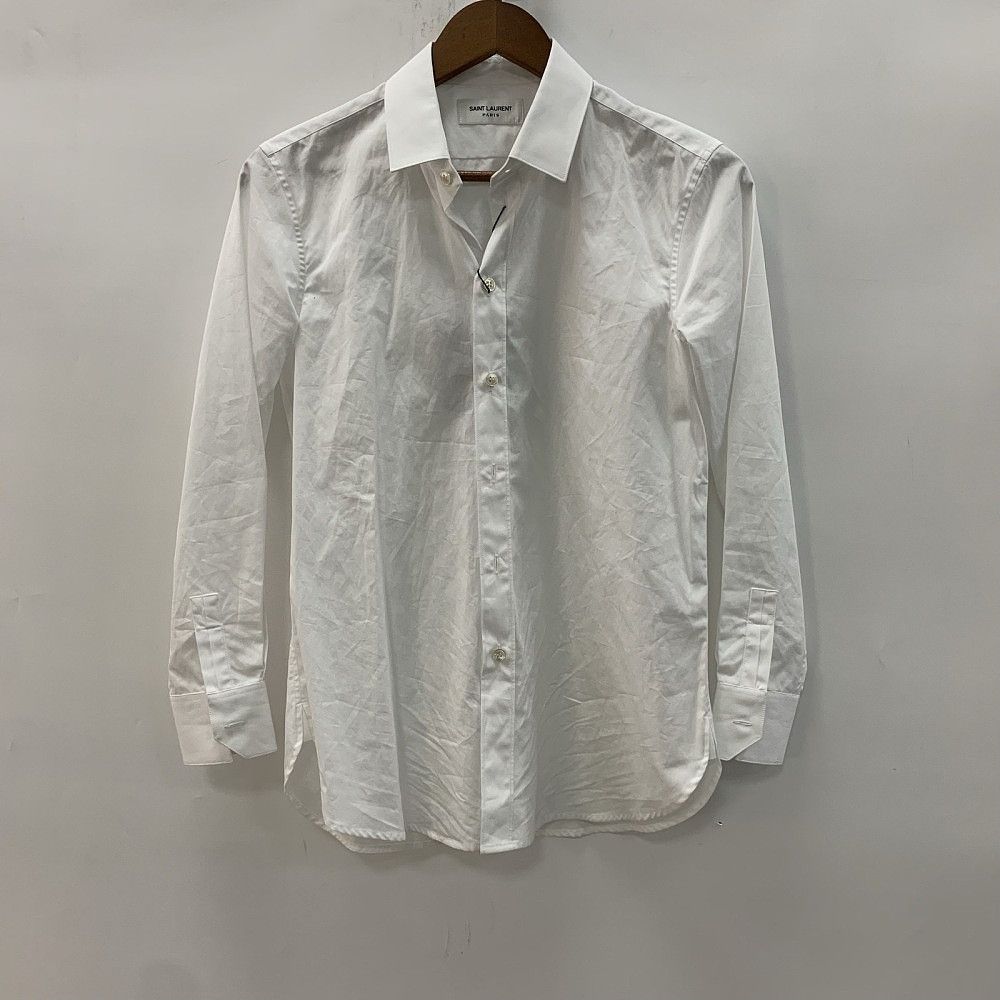 Saint Laurent Paris Saint Laurent White Cotton Button Up Shirt F38 Size S / US 4 / IT 40 - 1 Thumbnail