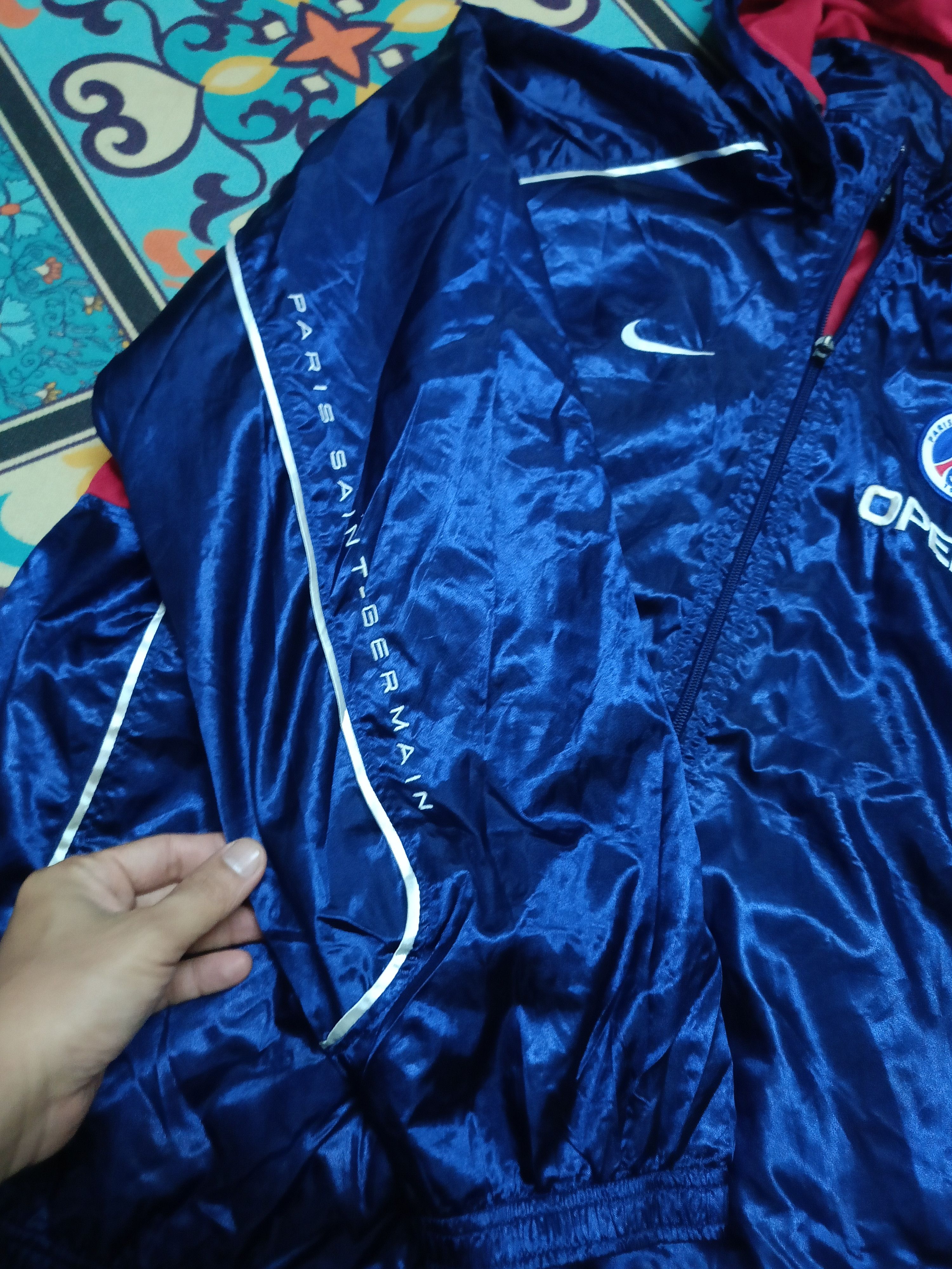 Nike 90s PSG Nike track suit vintage navy pants windbreaker Size US XL / EU 56 / 4 - 4 Thumbnail