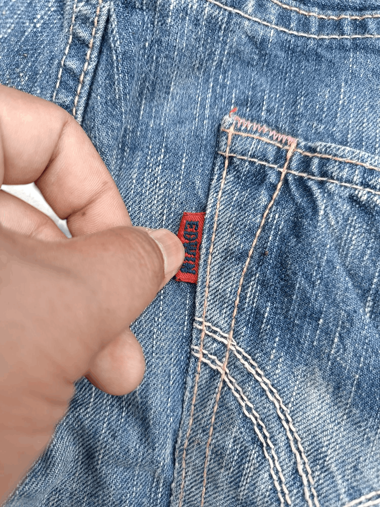 Edwin × Vintage RARE 🔥 Edwin 503 Mission Whisker Faded Denim E240 Size US 32 / EU 48 - 9 Thumbnail